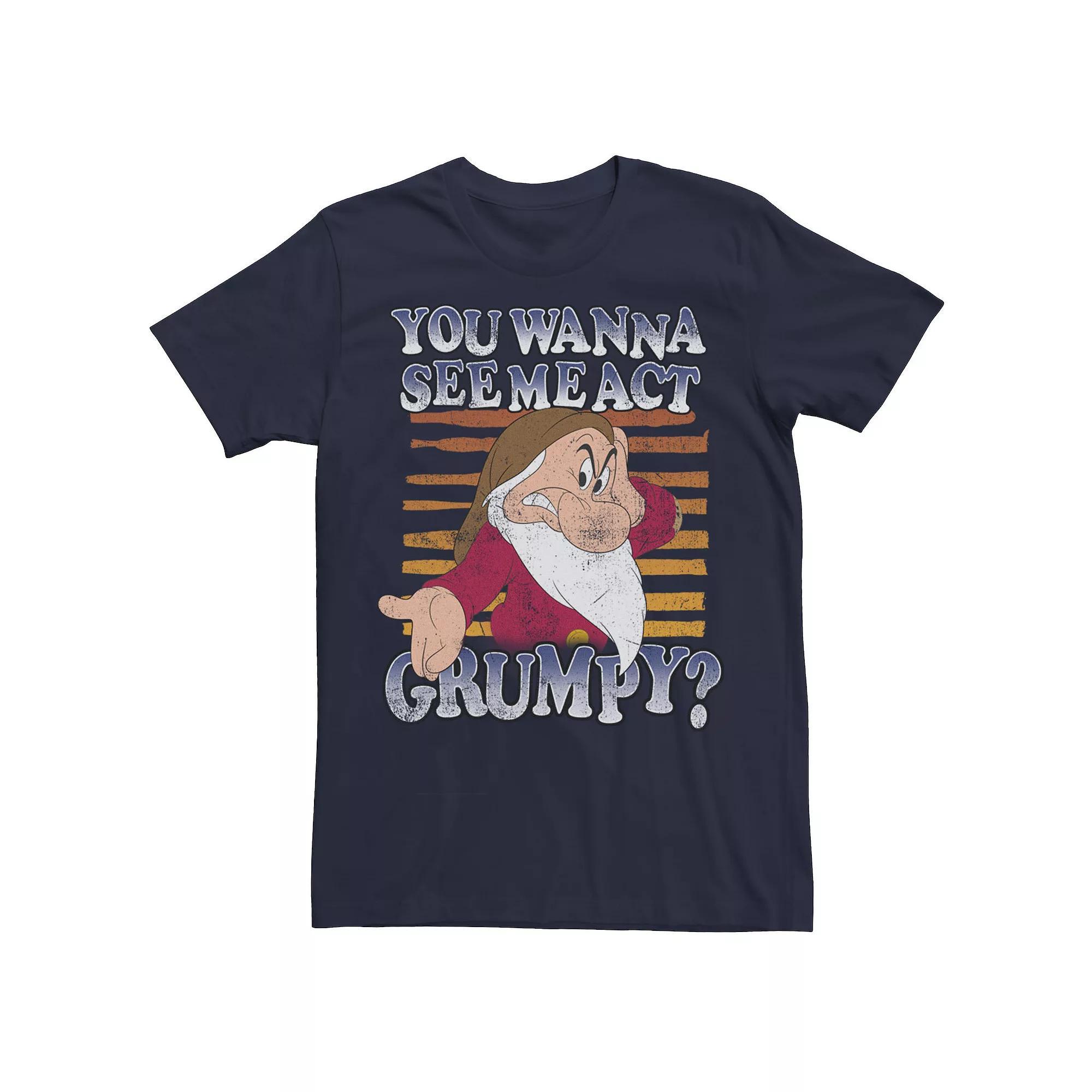 Disney's Snow White Grumpy You Wanna See Me Act Grumpy Men's Tee, Size: Small, Blue Product Image
