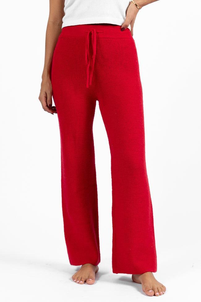 Cloud Chaser Red Sweater Knit Pants SALE Product Image