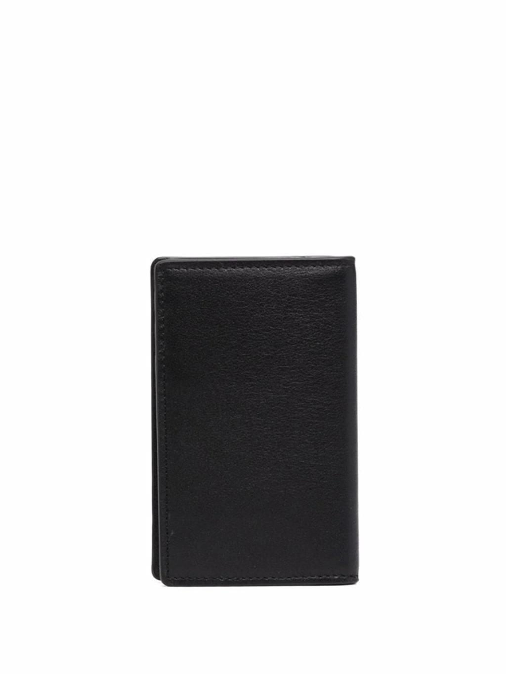 VERSACE Black Bi-fold Leather Wallet In Nero Product Image