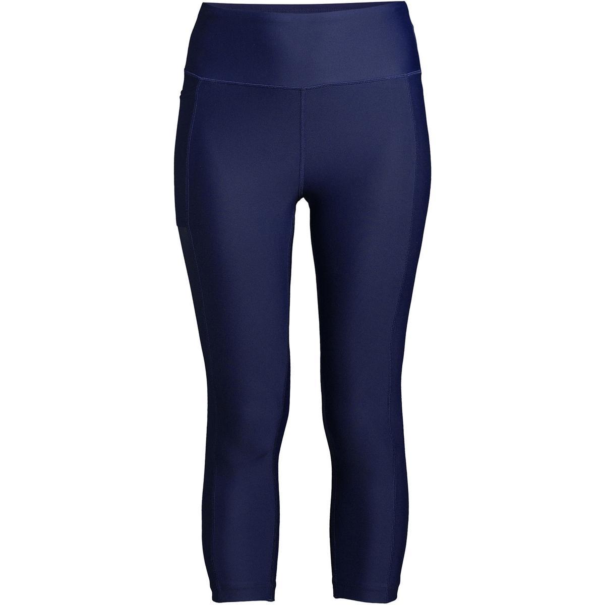 Womens Lands End Chlorine Resistant High-Waist Crop Swim Leggings Product Image