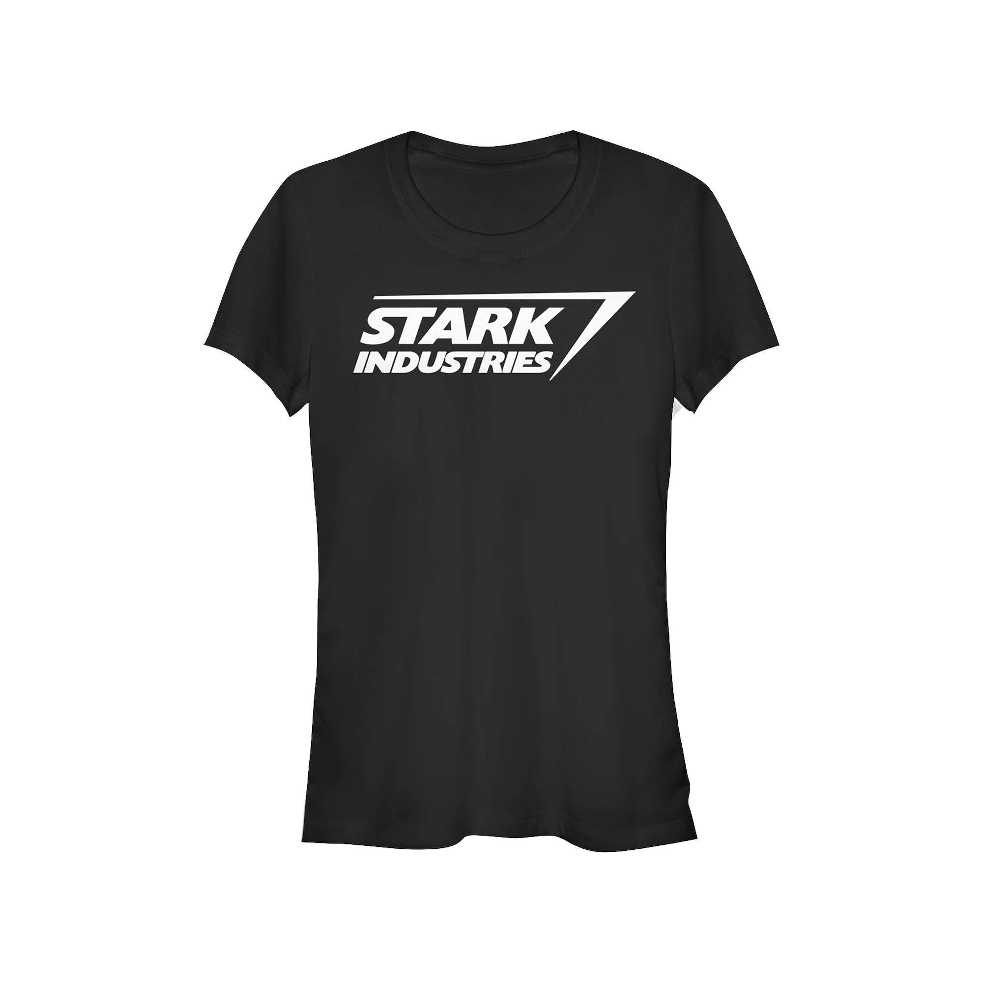 Juniors' Marvel Iron Man Stark Industries Logo Fitted Graphic Tee, Girl's, Size: Small, Black Product Image