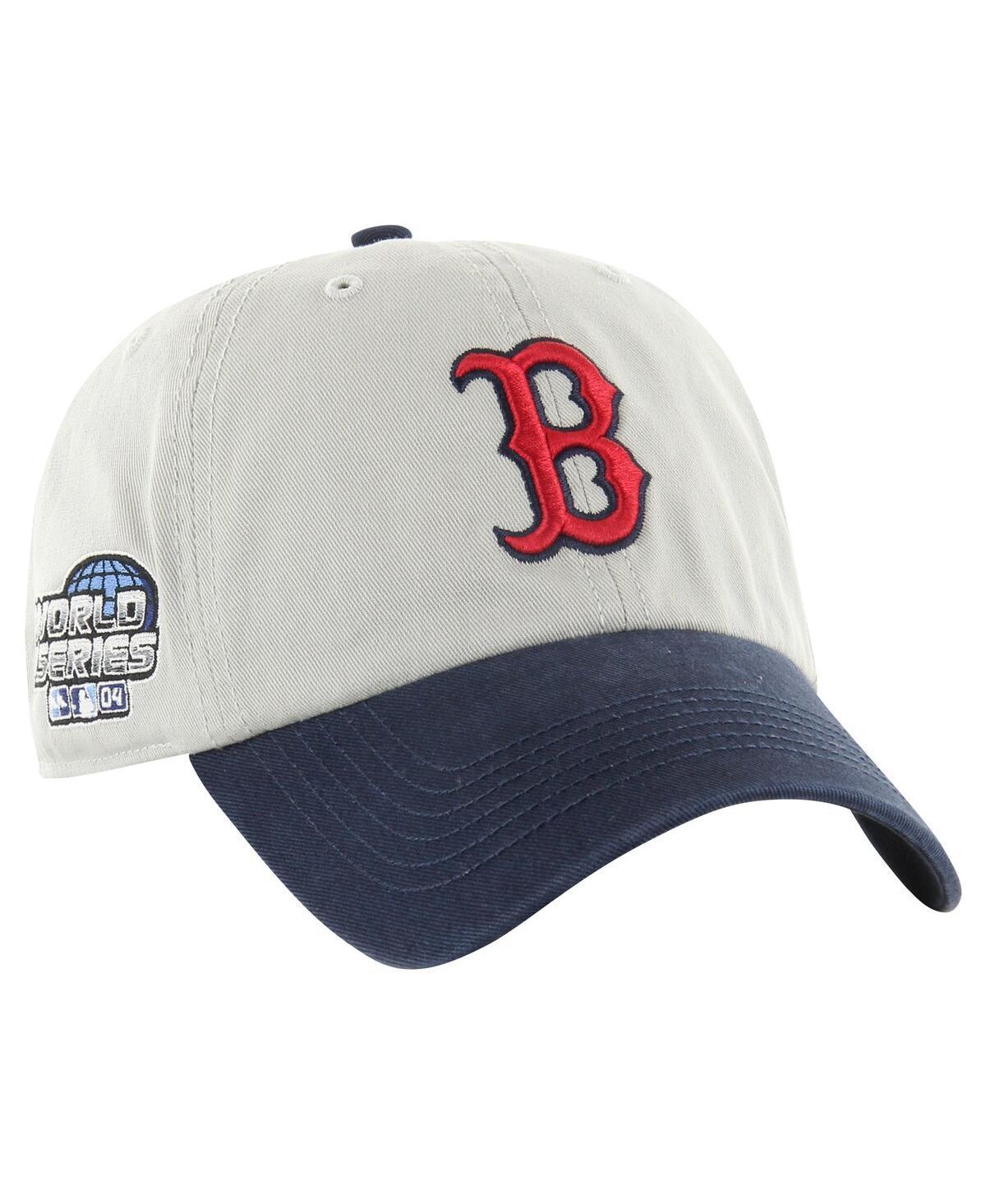 47 Brand Mens Gray Boston Red Sox Sure Shot Classic Franchise Fitted Hat - Gray, Navy Product Image