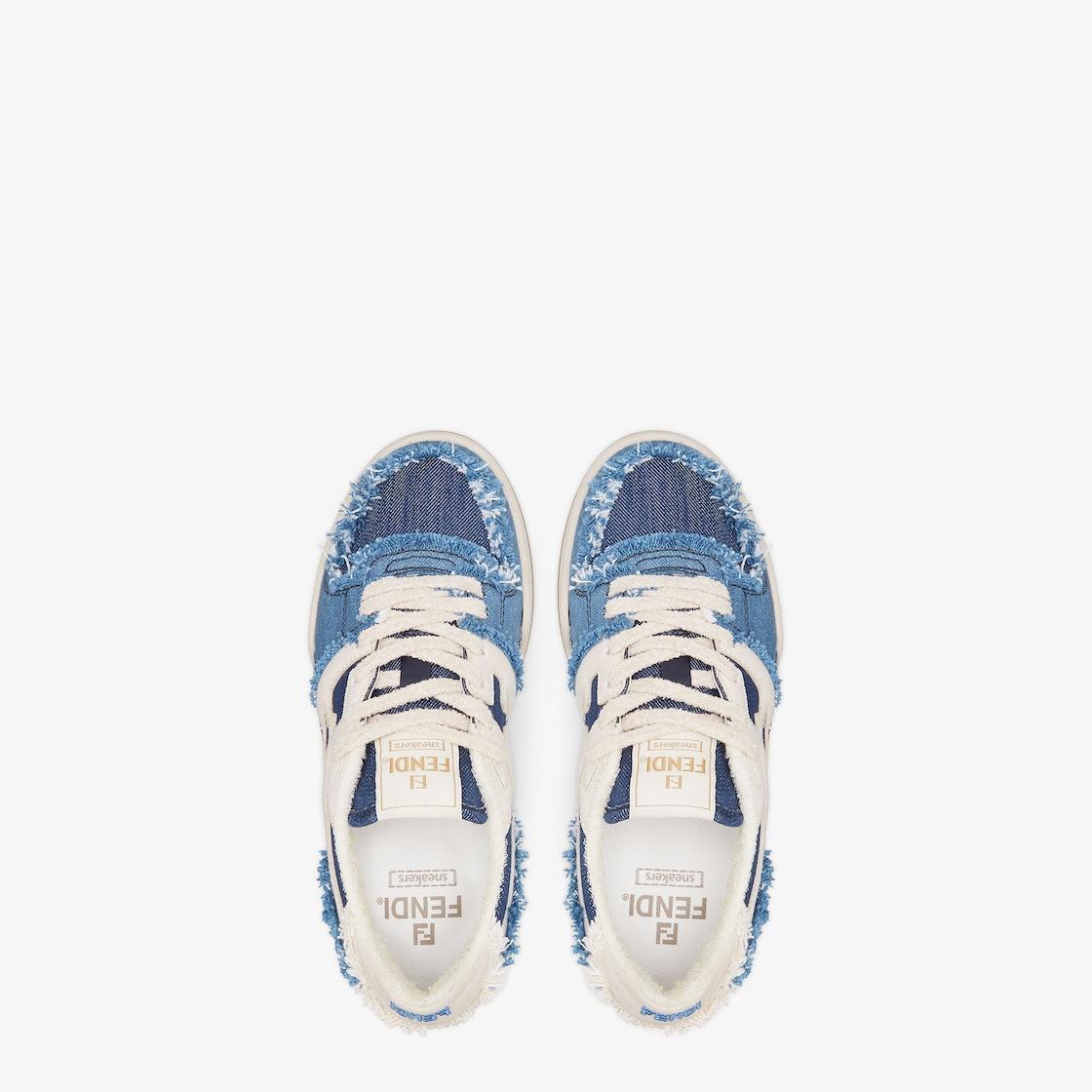 Fendi MatchBlue denim low-tops Product Image