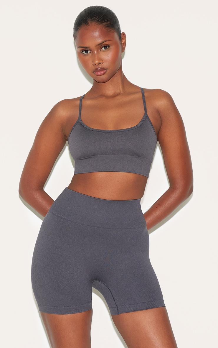 Charcoal Seamless Booty Shorts Product Image