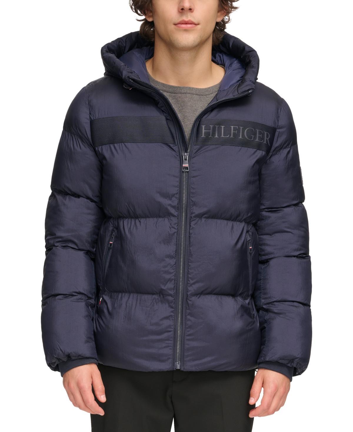 Tommy Hilfger Mens New Ghost Logo Print Puffer Jacket Product Image