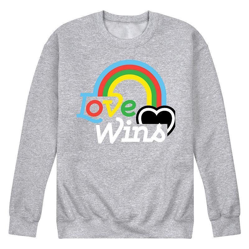 Mens Love Wins Fleece Sweatshirt Grey Gray Product Image