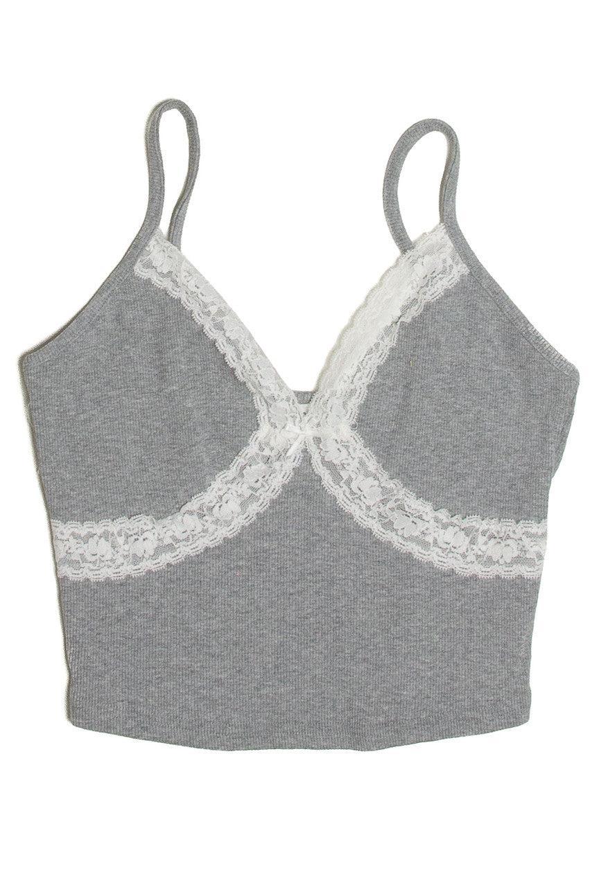 Grey Lace Trim Cami Product Image