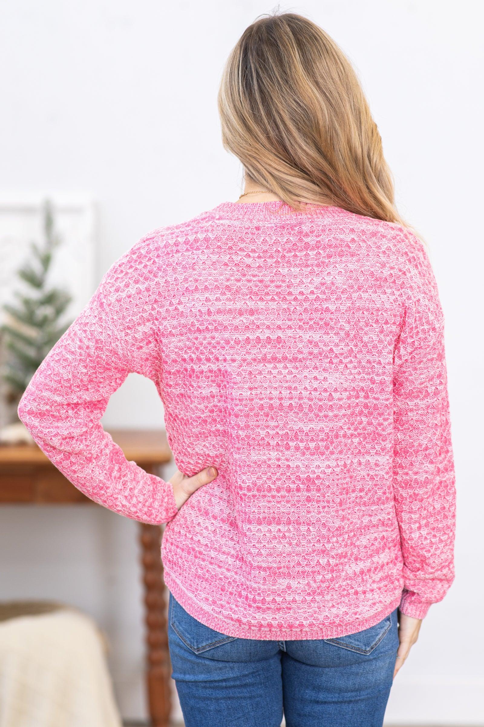 Pink Space Dyed Pullover Sweater Product Image