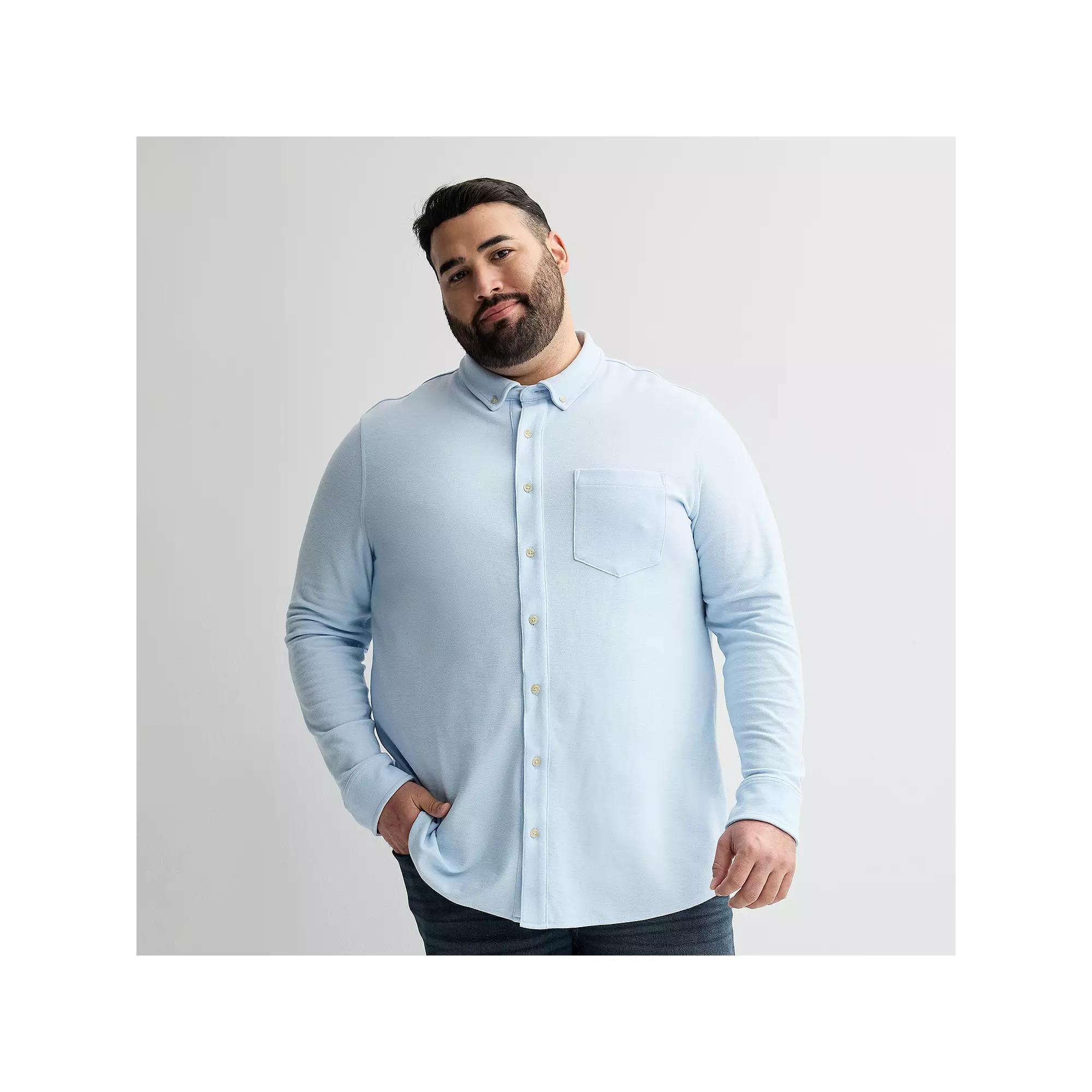 Big & Tall Sonoma Goods For Life® Everyday Long Sleeve Knit Button-Down Shirt, Men's,  Product Image