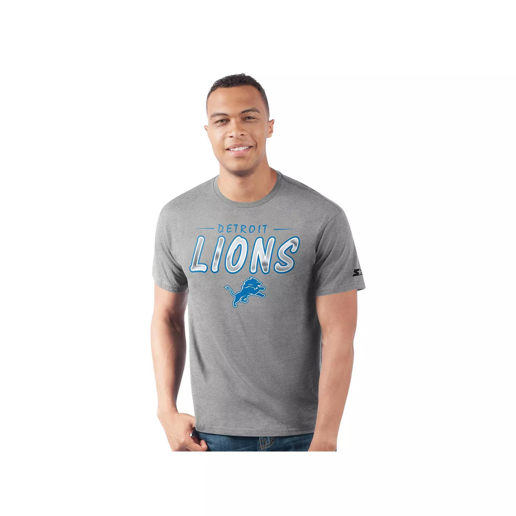 Men's Starter Heather Gray Detroit Lions Prime Time T-Shirt,  Product Image