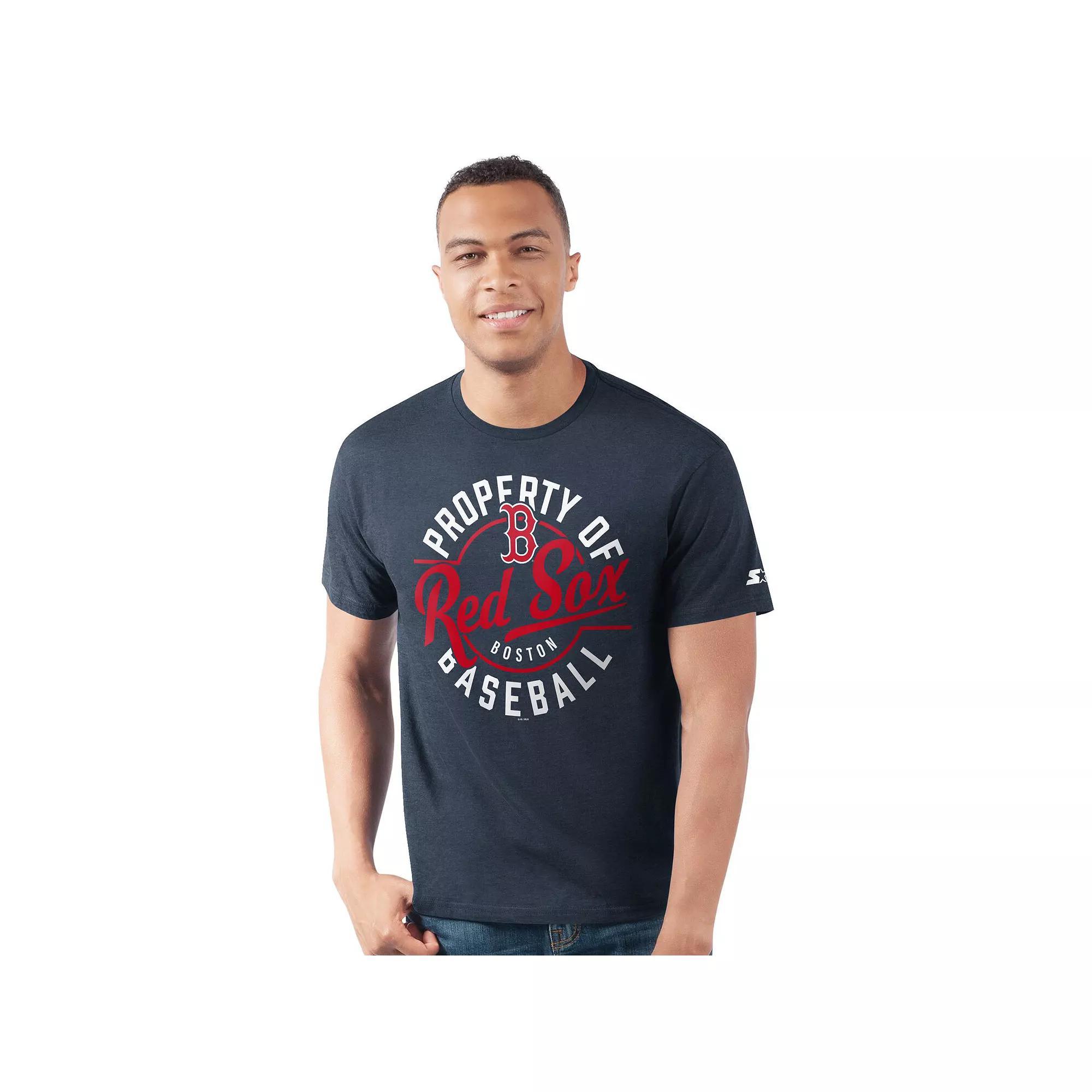 Men's Starter Navy Boston Red Sox Prime Time Property Of T-Shirt,  Product Image