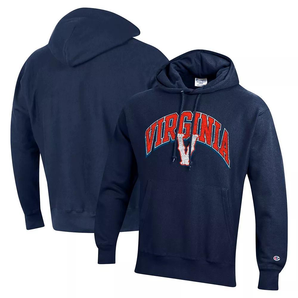 Men's Champion Navy Virginia Cavaliers Vault Late Night Reverse Weave Pullover Hoodie,  Product Image
