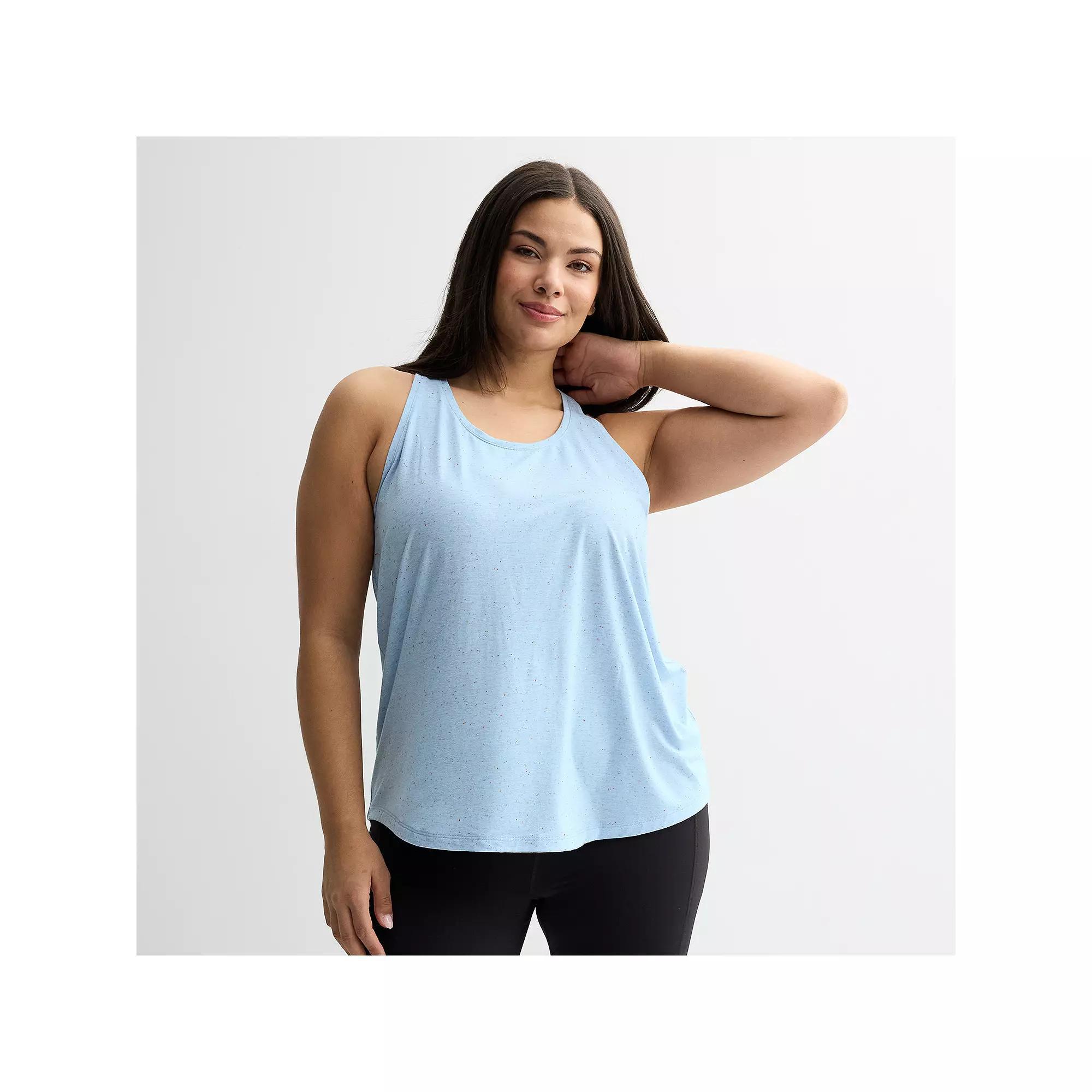 Plus Size Tek Gear® Racerback Tank Top, Women's, Size: 3XL, Baron River Speckle Product Image