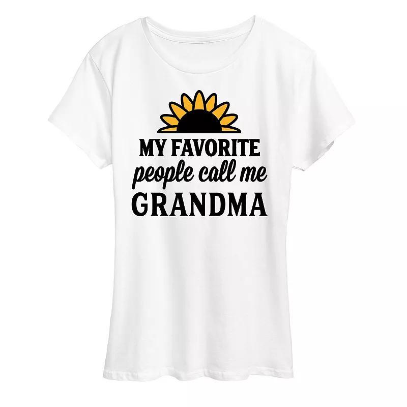 Women's Favorite People Call Me Grandma Graphic Tee, Size: Small, Grey Gray Product Image