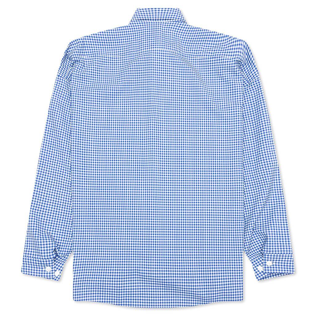 Checked Wool Shirt - Blue/White Male Product Image