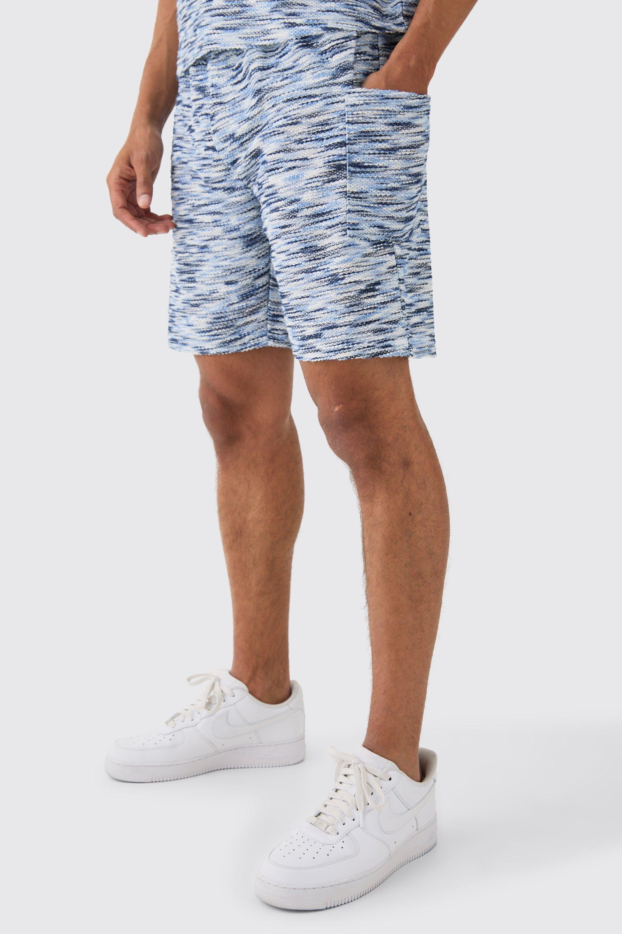 Relaxed Boucle Slub Short Length Short | boohooMAN USA Product Image