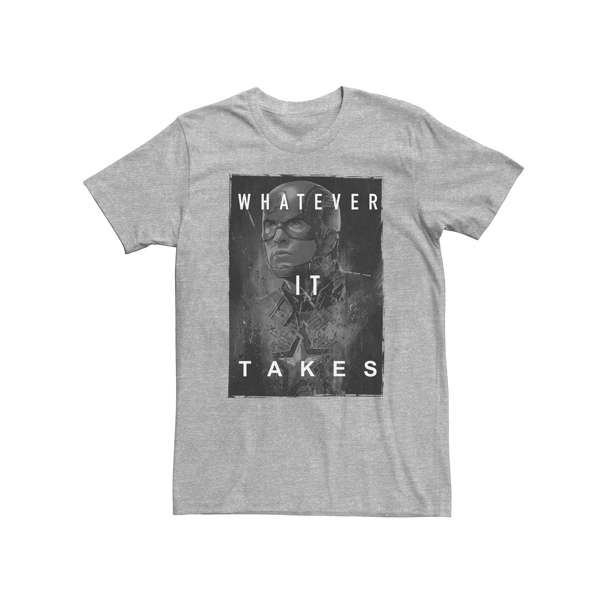 Big & Tall Marvel Avengers Endgame Captain America What Ever It Takes Poster Tee, Men's,  Product Image