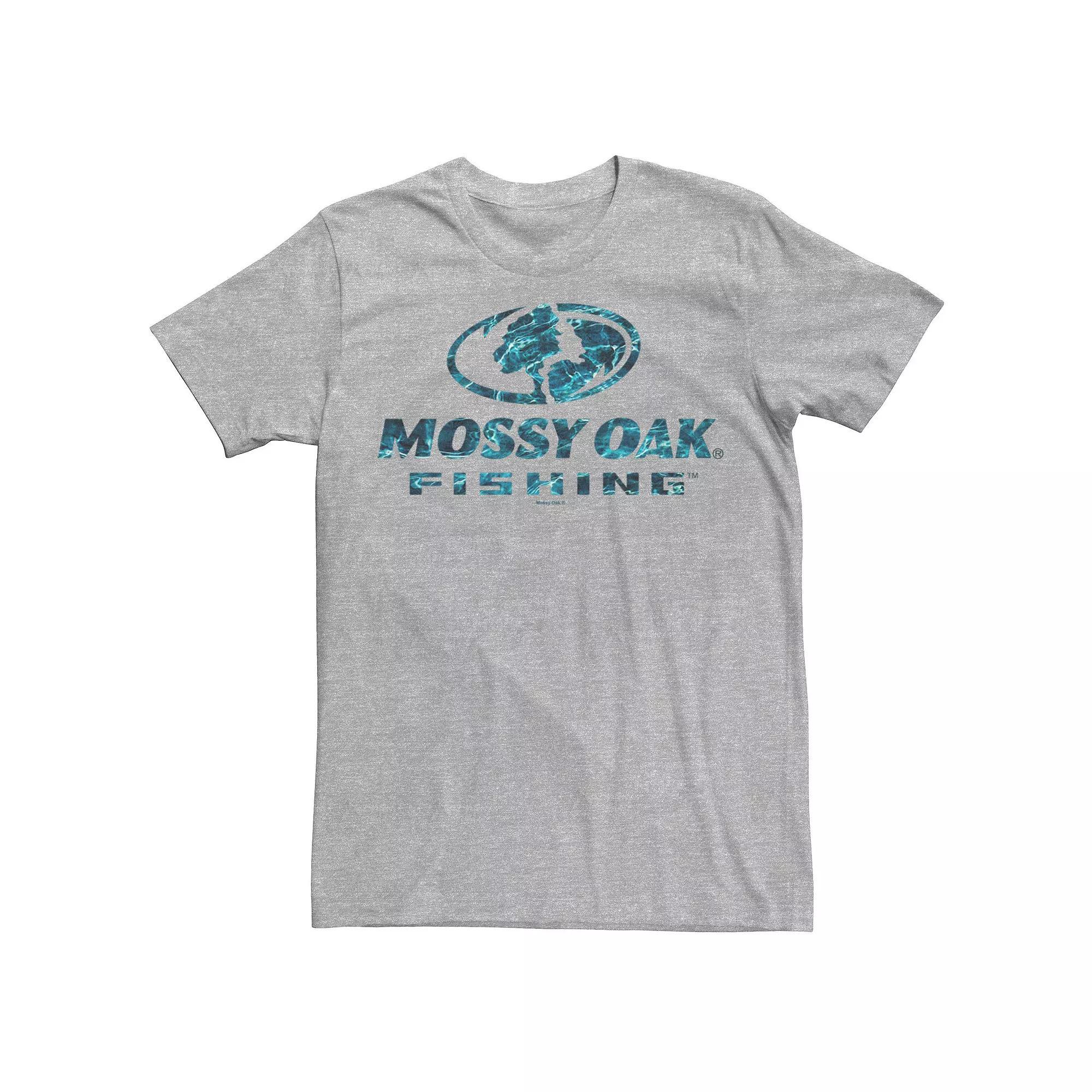 Men's Mossy Oak Fishing Blue Water Surface Logo Graphic Tee, Size: XL, Athletic Grey Product Image