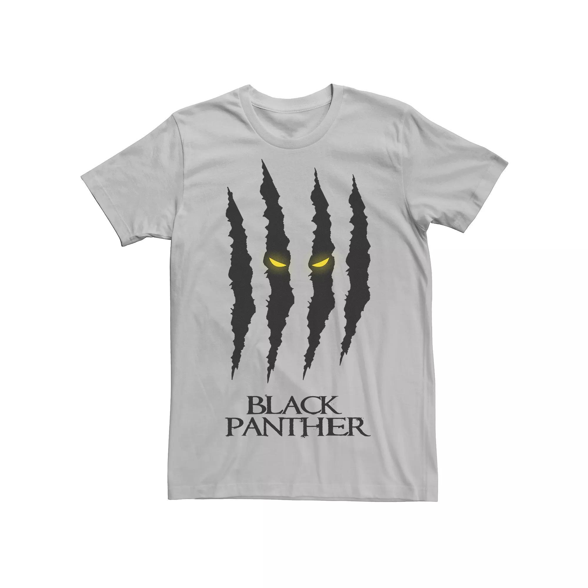 Men's Marvel Retro Black Panther Scratches Tee, Size: Large, Silver Product Image