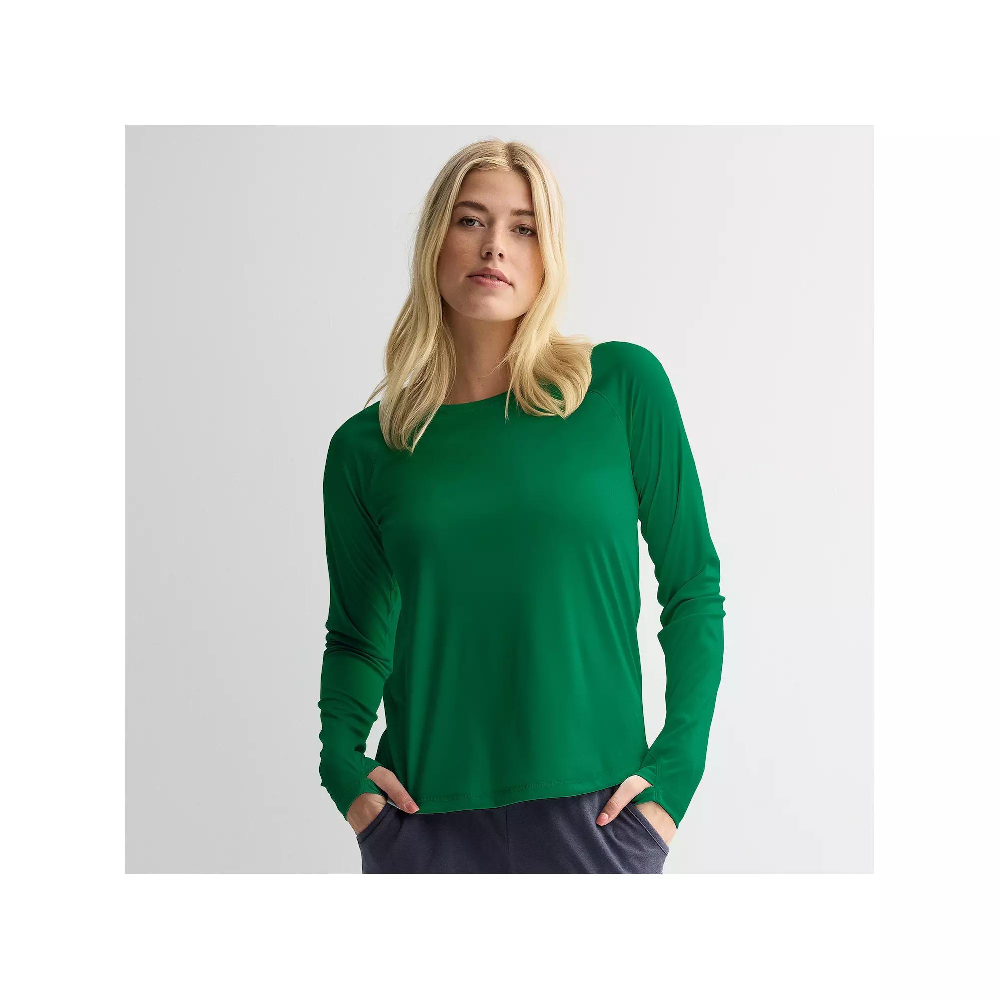 Women's Tek Gear® Dry Tek Long Sleeve Tee, Size: XXL, Rugged Green Product Image