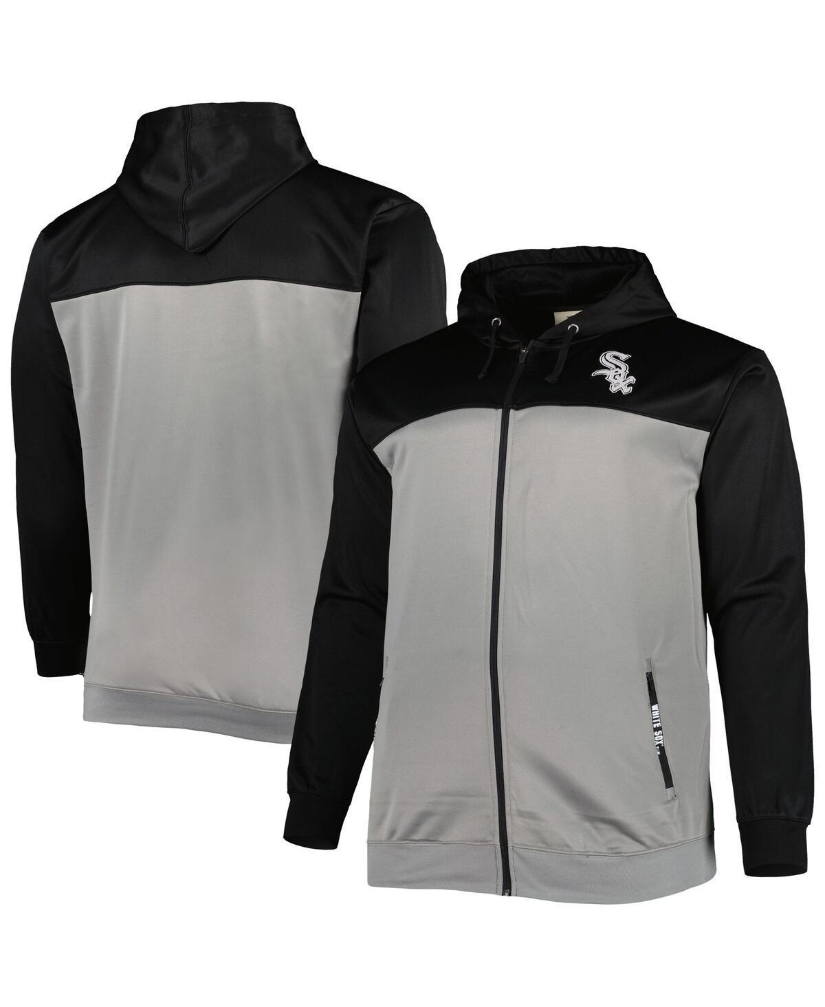 Mens /Gray Chicago White Sox Big & Tall Yoke Full-Zip Hoodie Product Image