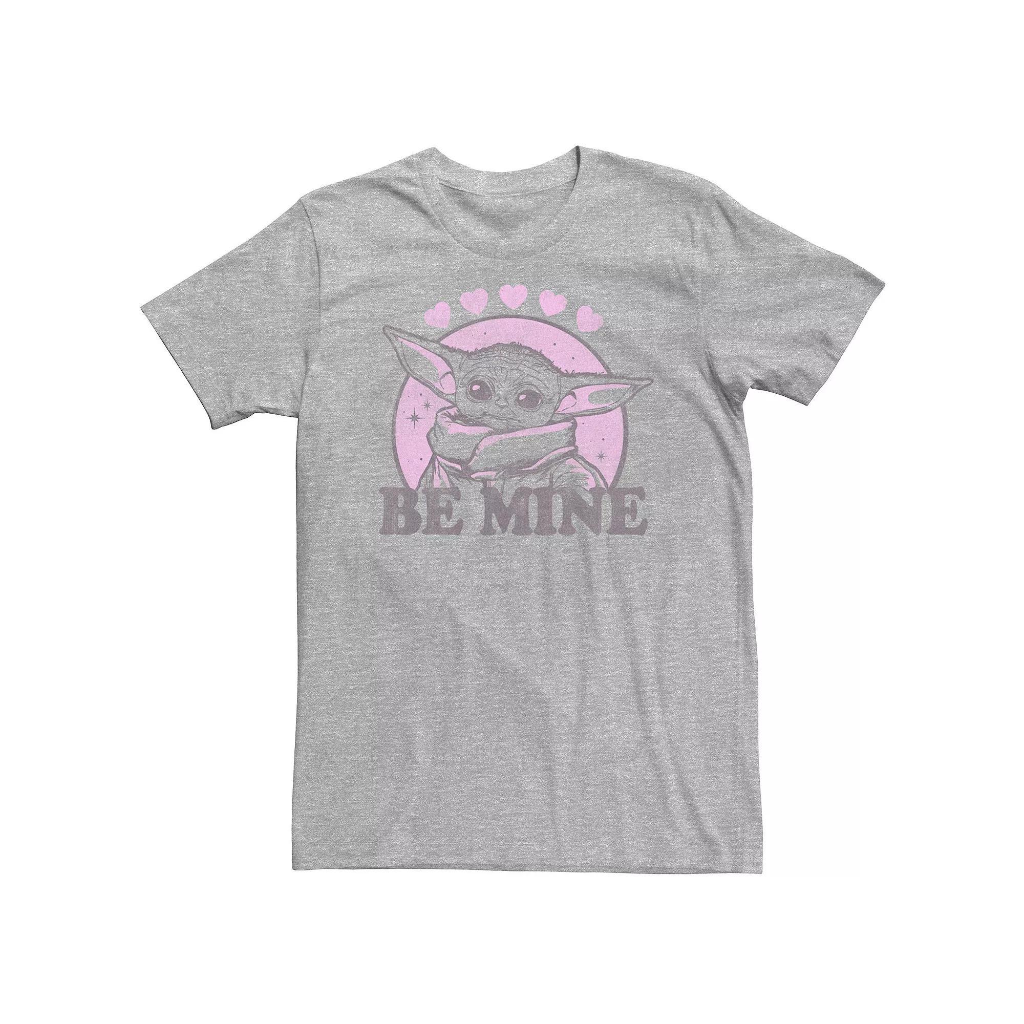 Big & Tall Star Wars The Mandalorian Be Mine Cirlce Grogu Hearts Tee, Men's, Size: 4XL, Athletic Grey Product Image