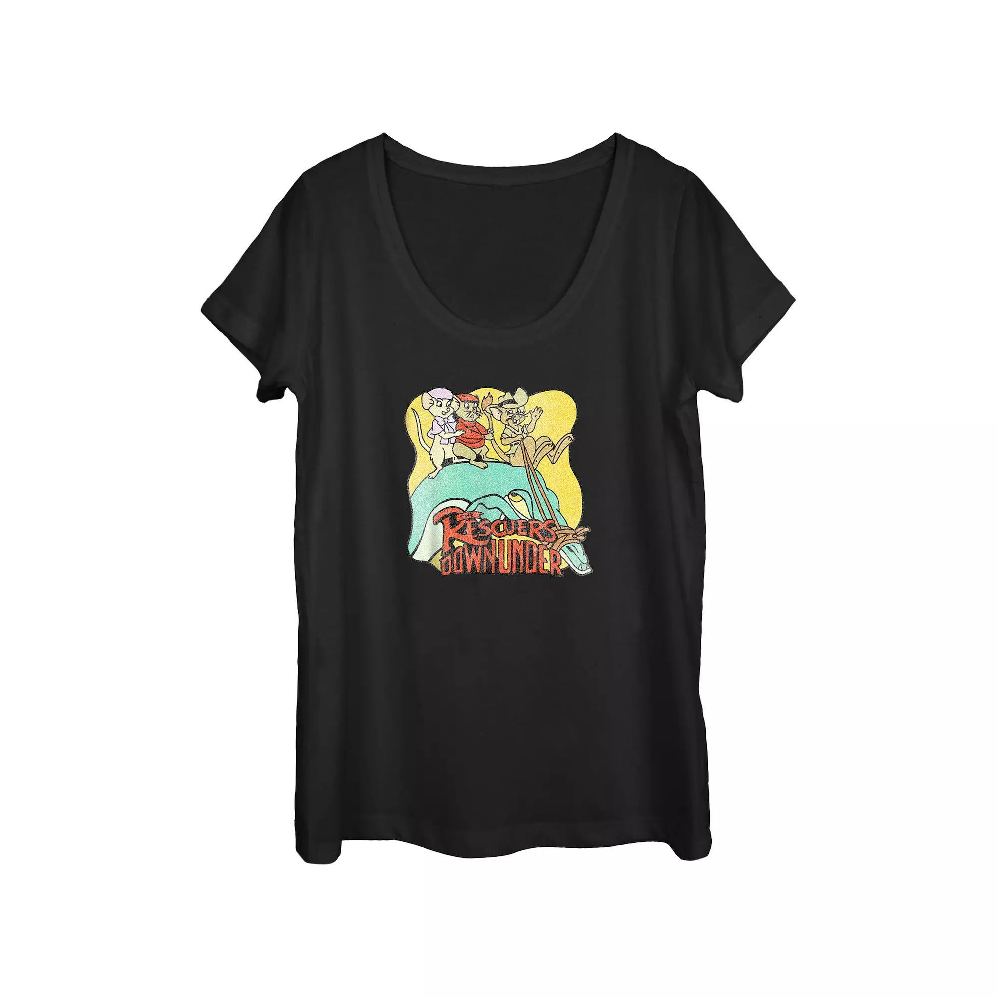 Disney's The Rescuers Down Under Wild Ride Scoop Neck Juniors' Graphic Tee, Women's,  Product Image