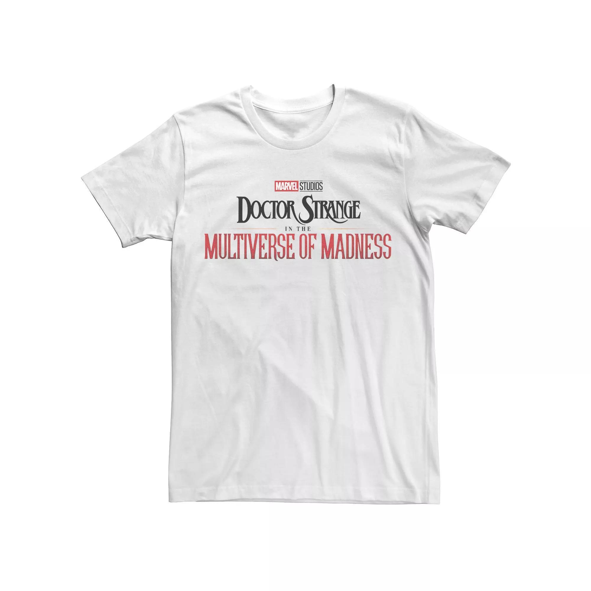 Men's Marvel Doctor Strange Movie 2 In The Multiverse Of Madness Main Logo Tee, Size: Medium, White Product Image