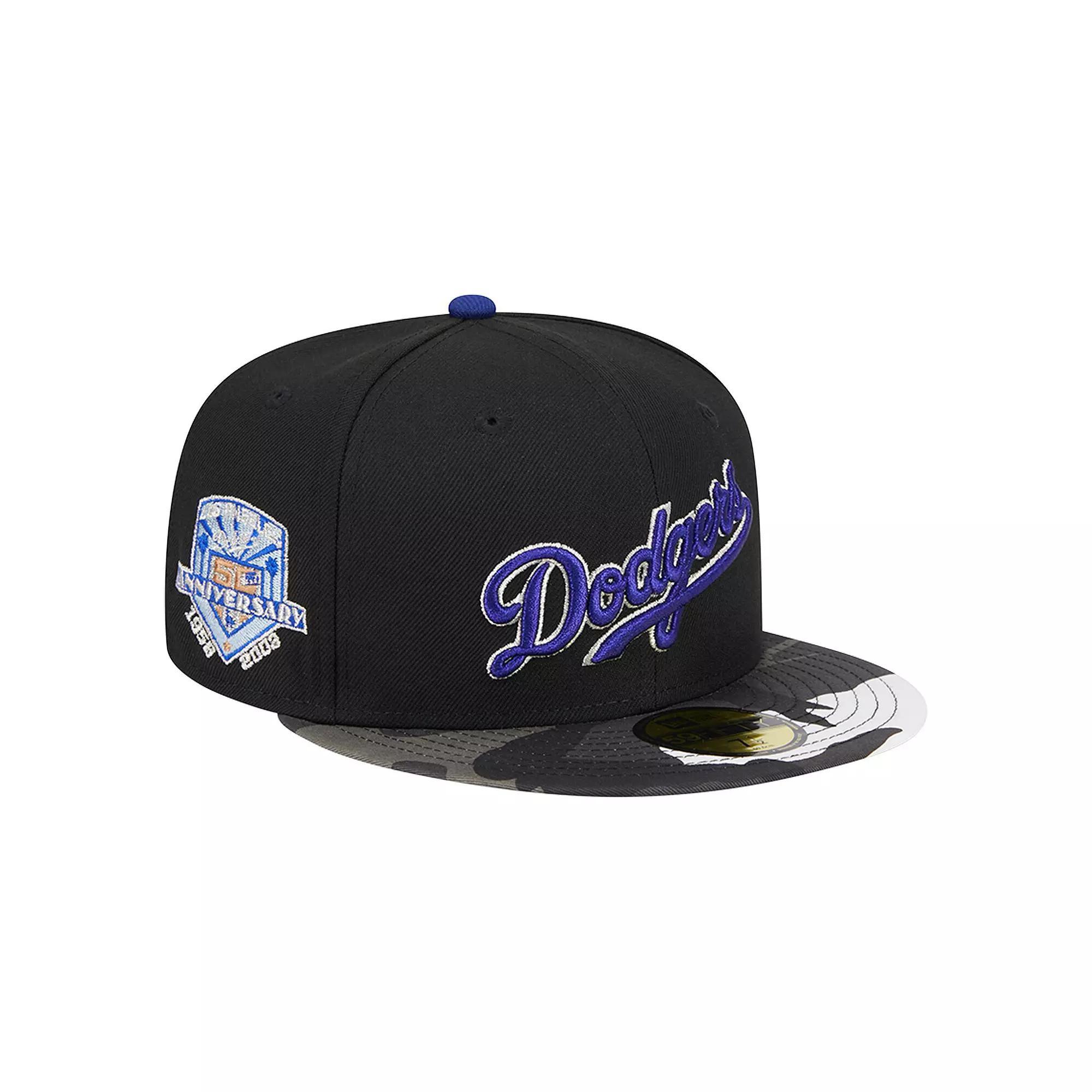 Men's New Era Black Los Angeles Dodgers Metallic Camo 59FIFTY Fitted Hat,  Product Image
