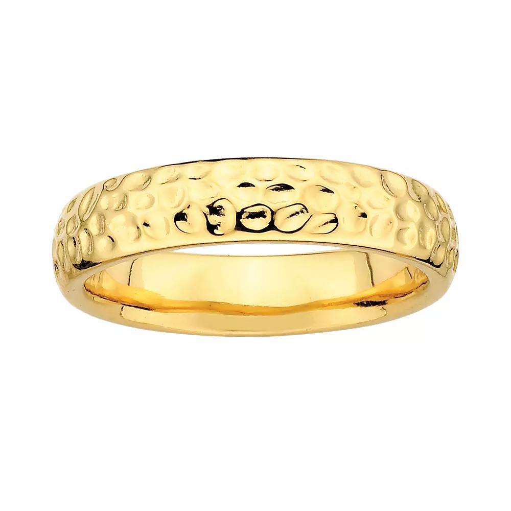 Stacks & Stones 18k Gold Over Silver Hammered Stack Ring, Women's, Size: 5 Product Image