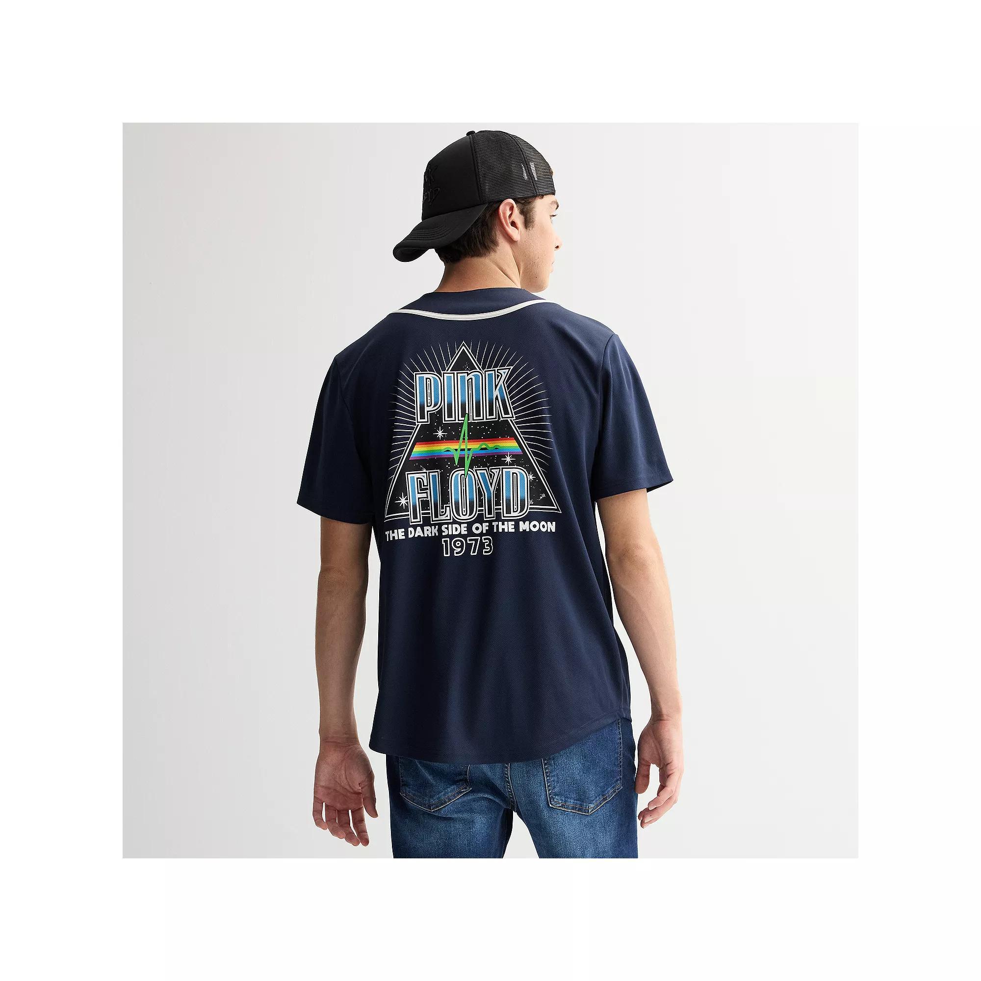 Men's Pink Floyd Dark Side Of The Moon Starry Prism Button-Front Jersey, Size: Medium, Blue Product Image