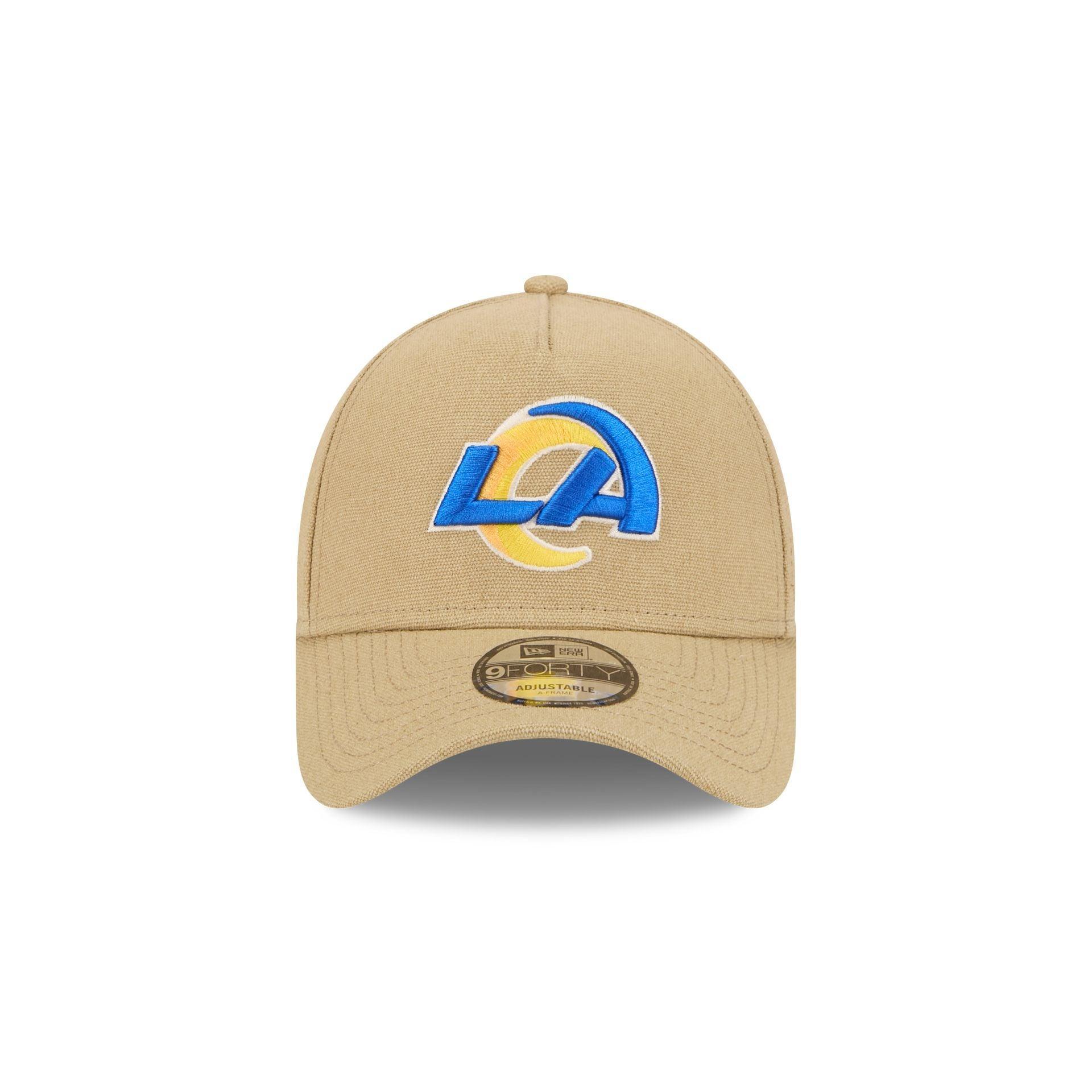 Los Angeles Rams Logo Essentials Khaki 9FORTY A-Frame Snapback Hat Male Product Image