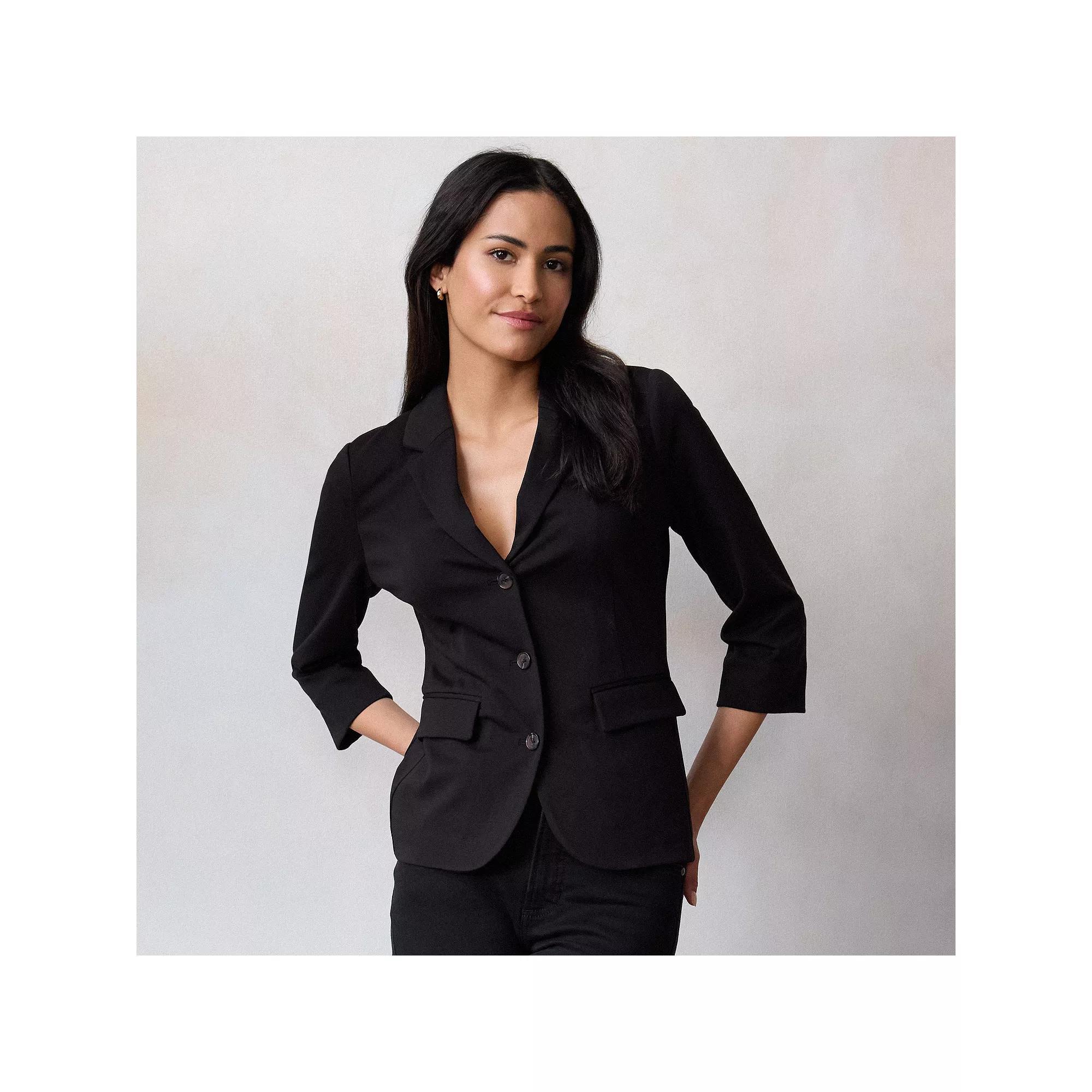 Women's LC Lauren Conrad Hourglass Ponte Blazer, Size: XS, Black Product Image