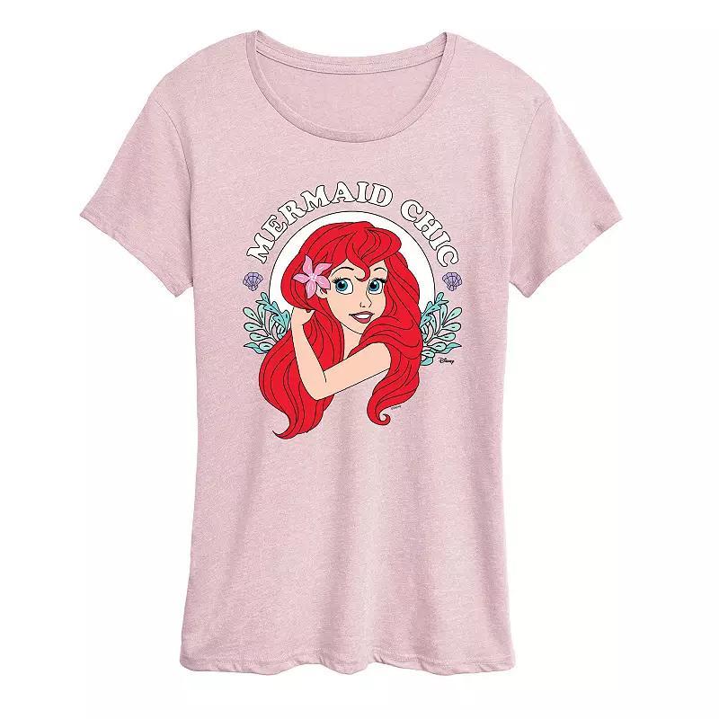 Disney Princess Ariel Women's Mermaid Chic Graphic Tee, Girl's,  Product Image