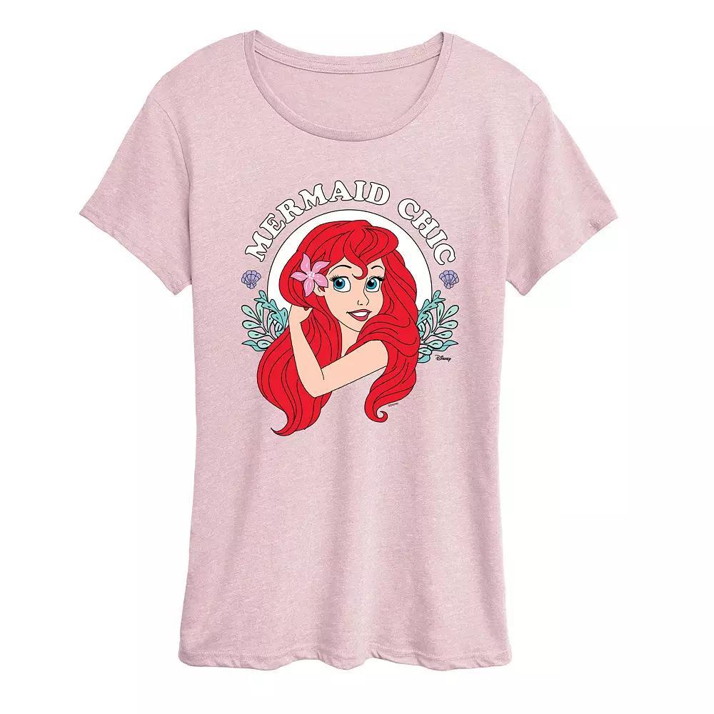 Disney Princess Ariel Women's Mermaid Chic Graphic Tee, Girl's,  Product Image