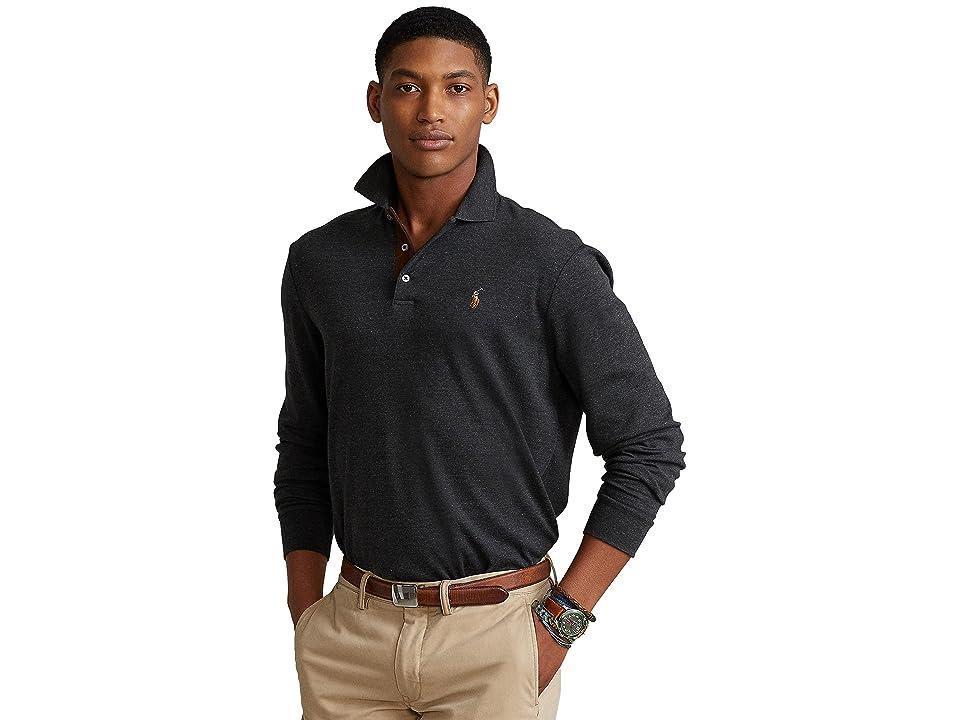 Polo Ralph Lauren Long Sleeve Polo Shirt Marl Heather) Men's Clothing Product Image