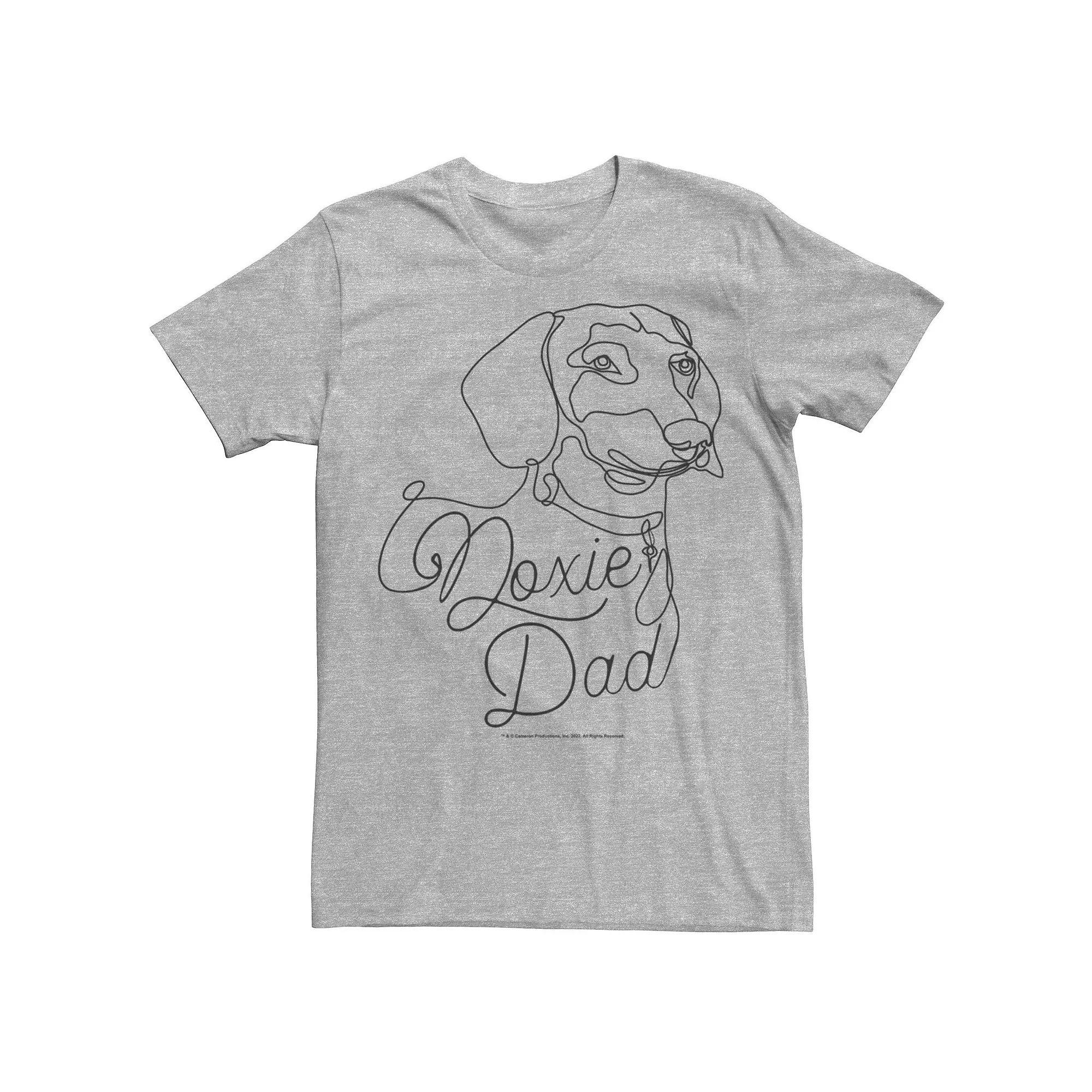 Big & Tall "Doxie Dad" Dachsund Dog Lover Graphic Tee, Men's, Size: Large Tall, Athletic Grey Product Image