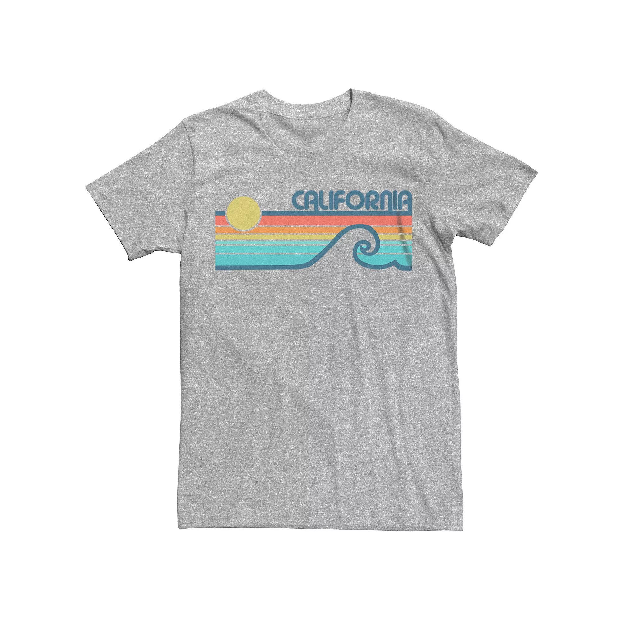 Men's California Retro Sunset Wave Graphic Tee, Size: Medium, Athletic Grey Product Image