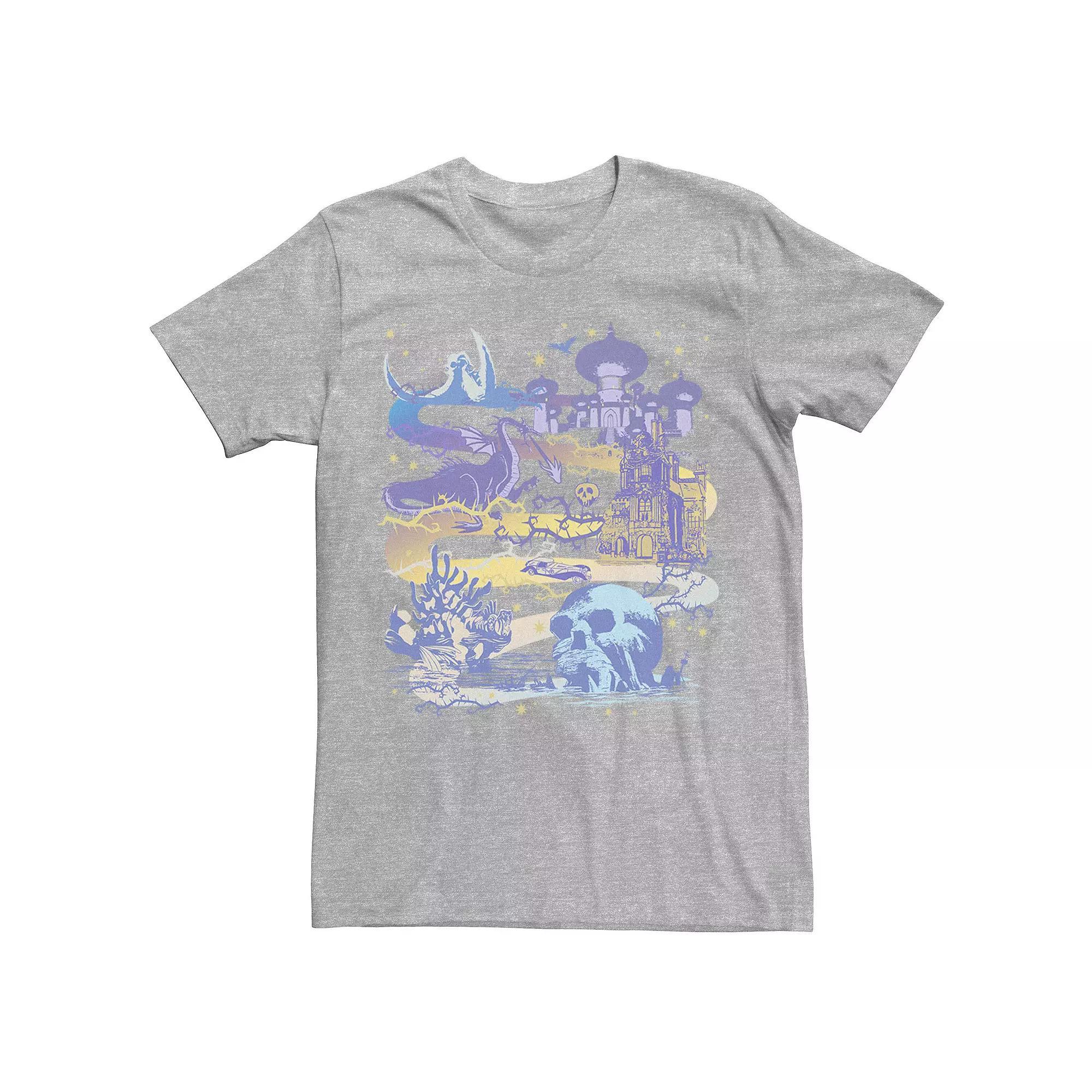 Disney's Villains Men's Map Poster Tee, Size: Medium, Athletic Grey Product Image