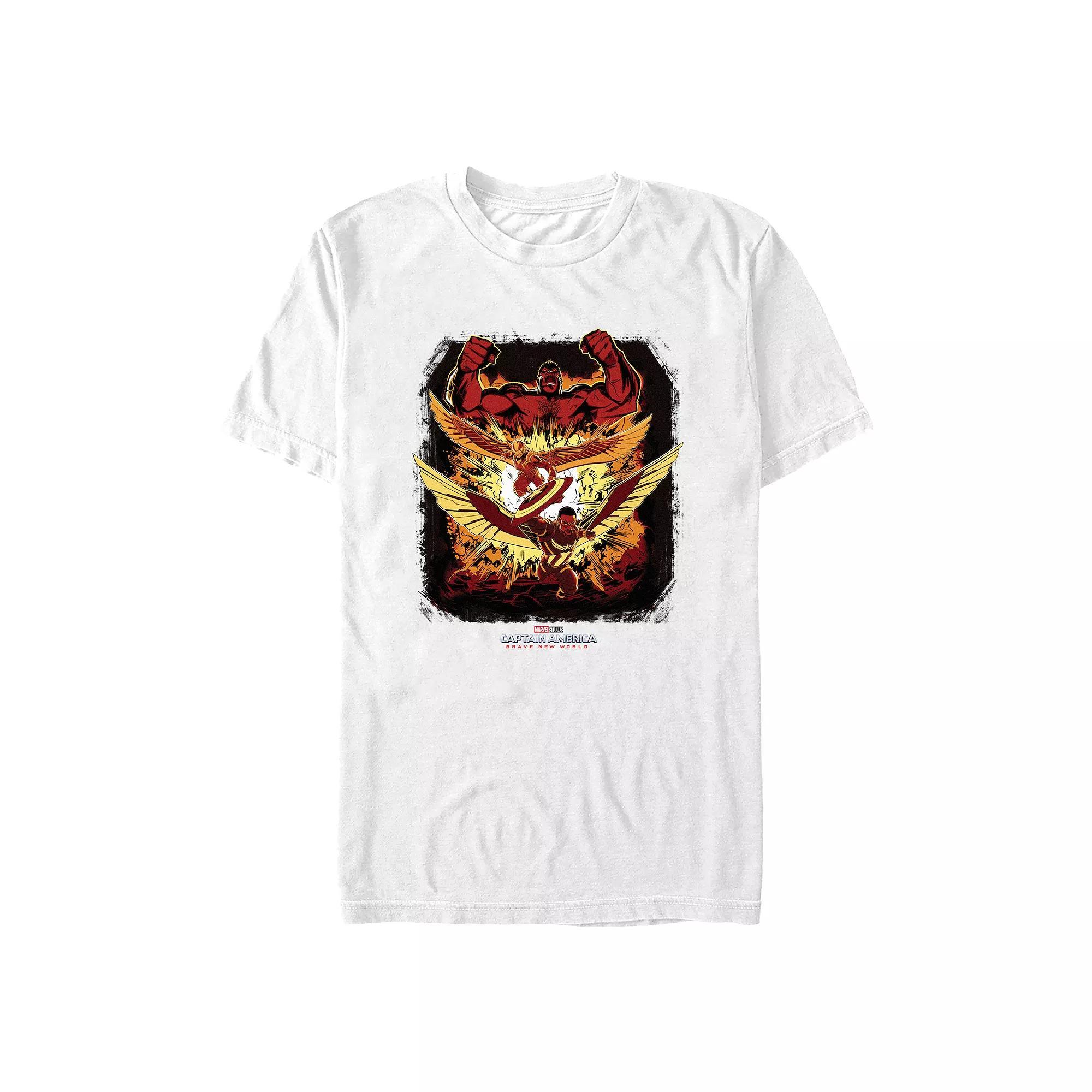 Men's Marvel Captain America Brave New World Explosion Poster Graphic Tee,  Product Image