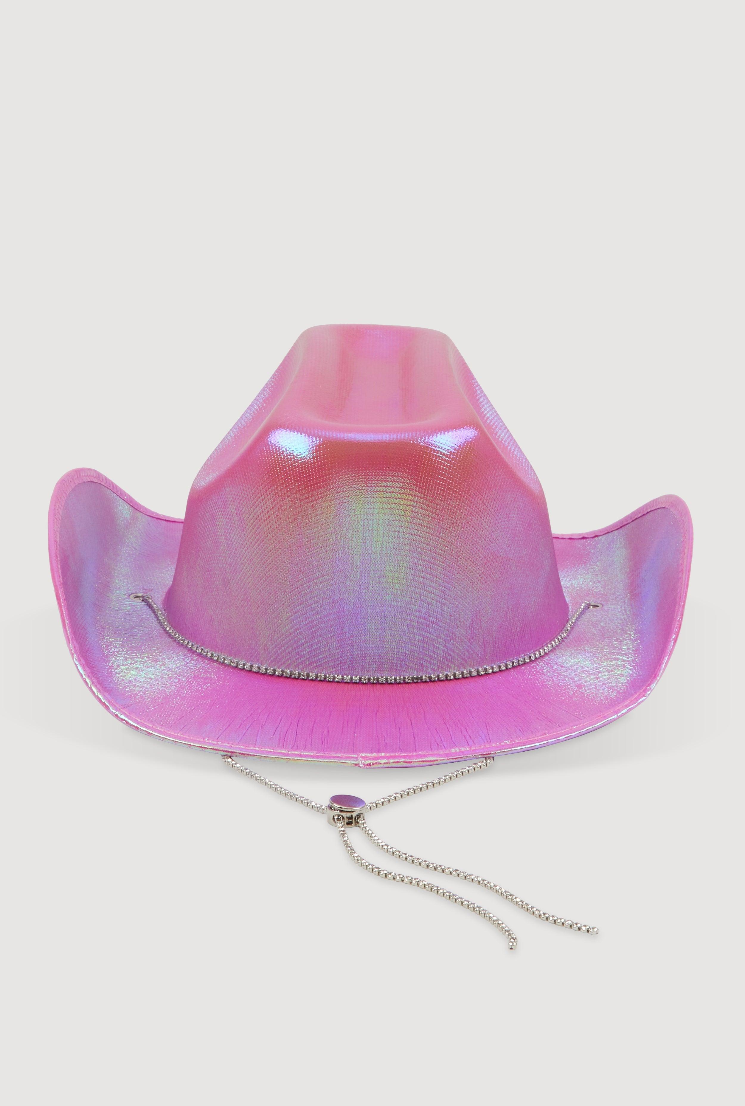 Rhinestone Chin Strap Cowboy Hat Female Product Image