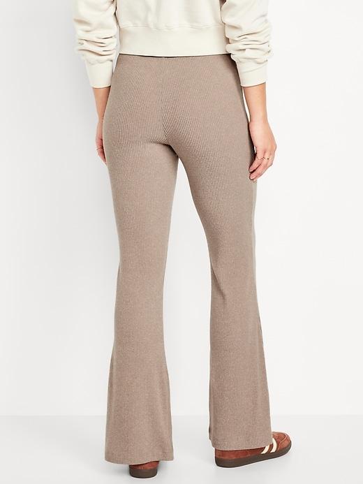 High-Waisted Cozy Ribbed Flare Leggings Product Image