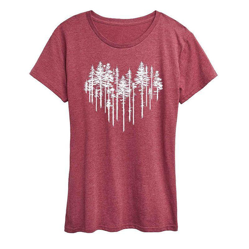 Women's Heart Trees Graphic Tee, Girl's, Size: Medium, Black Product Image