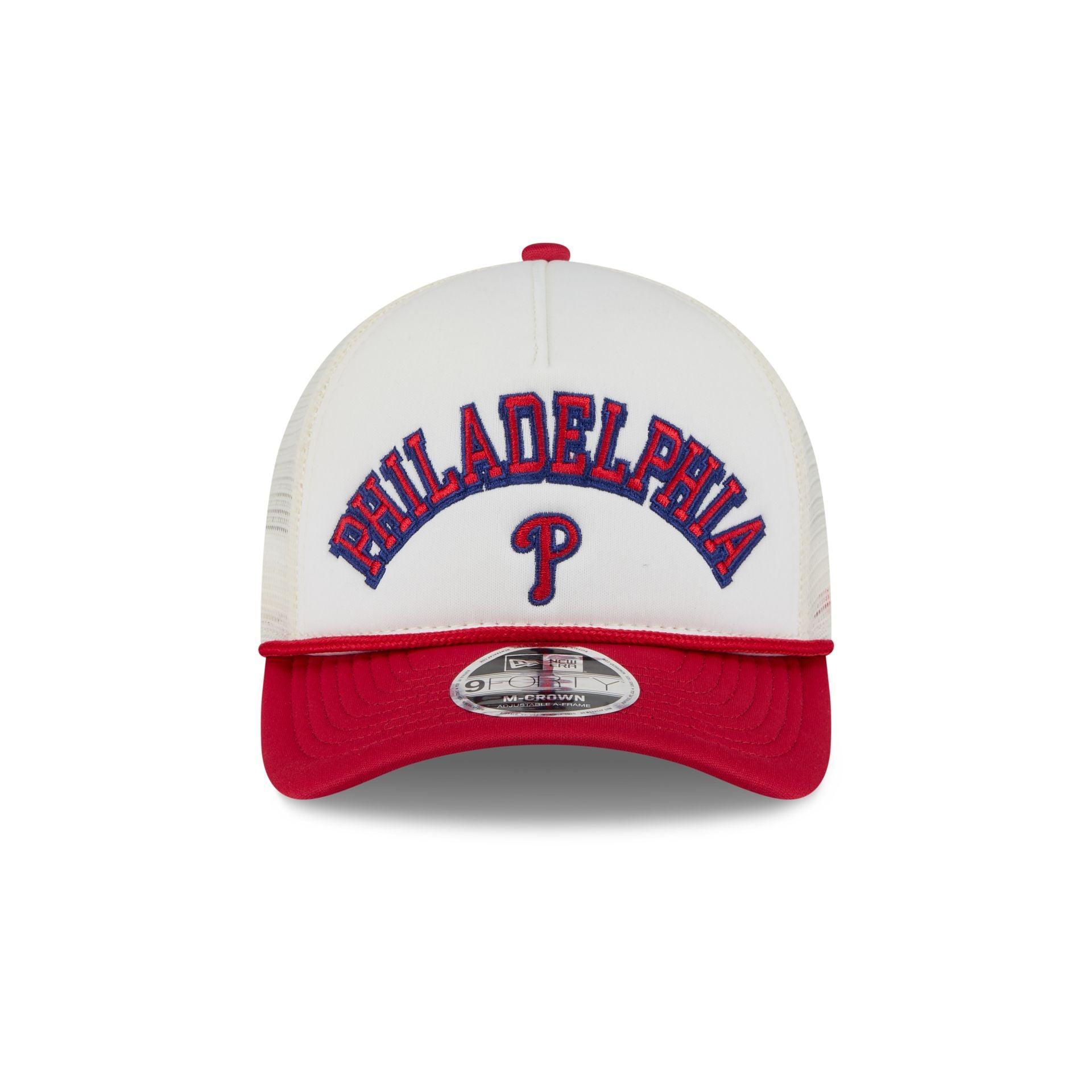 Philadelphia Phillies Chrome Arch 9FORTY M-Crown A-Frame Trucker Hat Male Product Image
