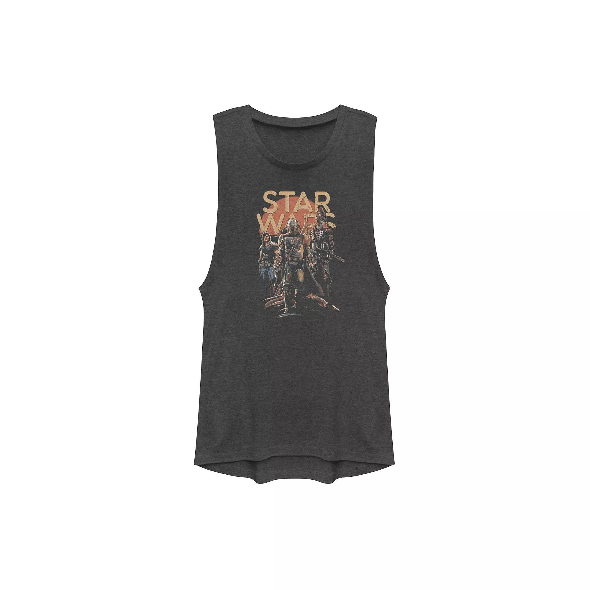 Juniors' Star Wars The Mandalorian Character Entourage Muscle Tank Top, Girl's, Size: Small, Grey Product Image