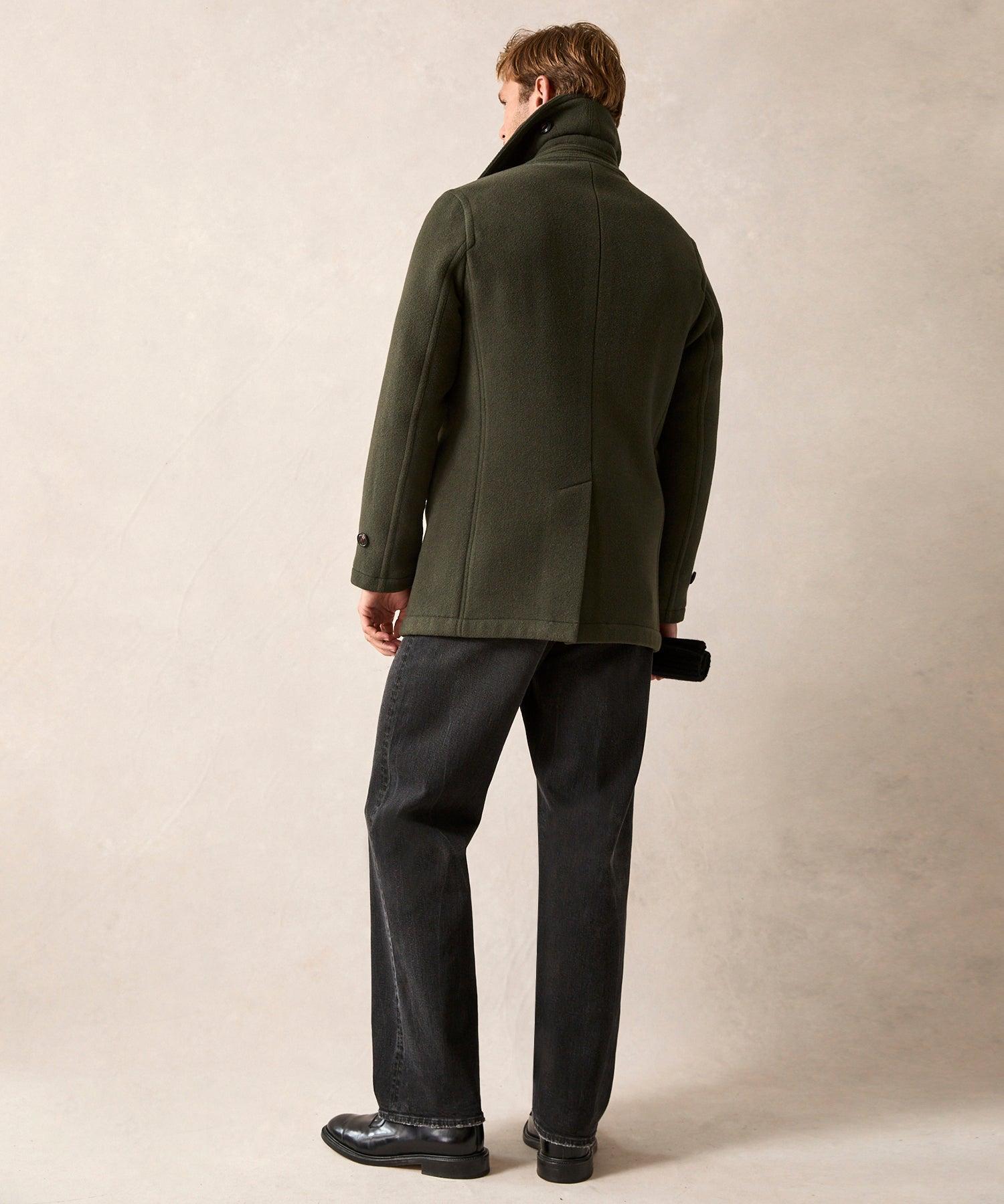 Wool Alpaca Peacoat in Dark Moss Product Image