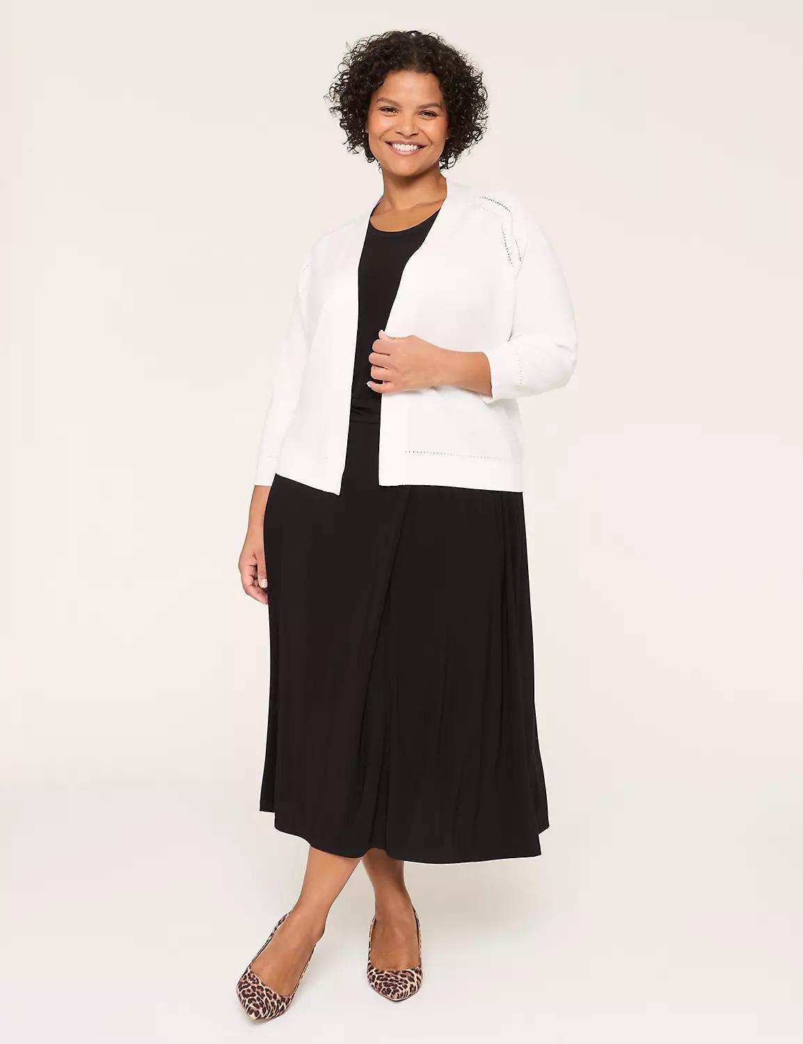 3/4-Sleeve Open-Front Shrug Product Image