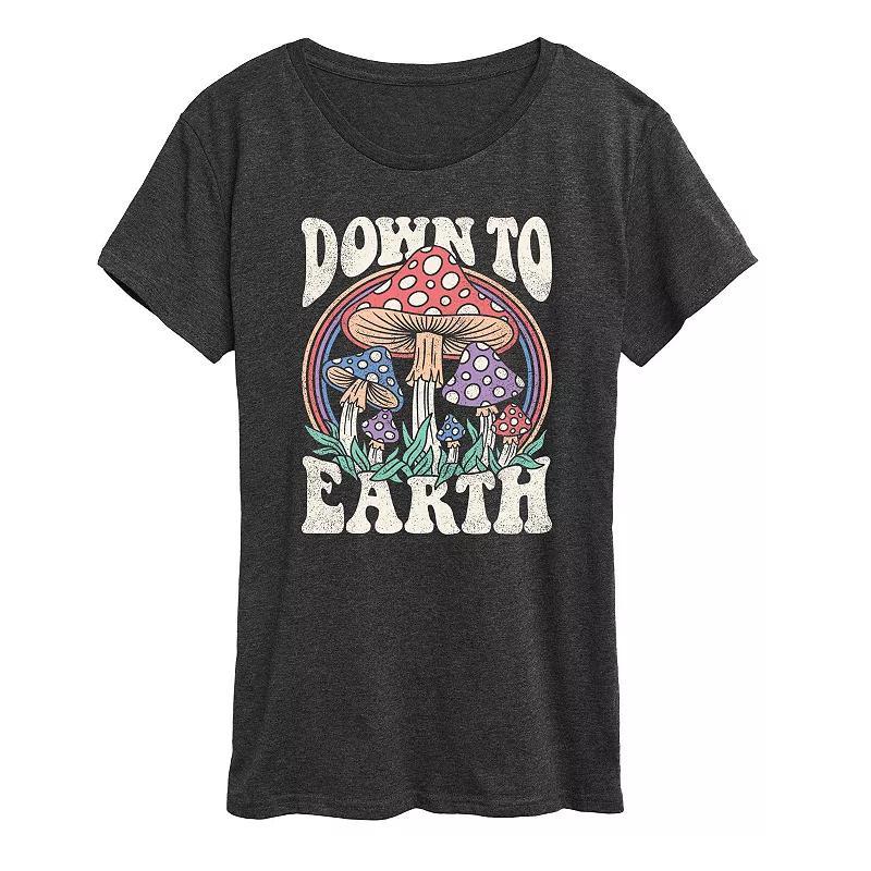 Womens Down To Earth Mushrooms Graphic Tee, Girls Product Image