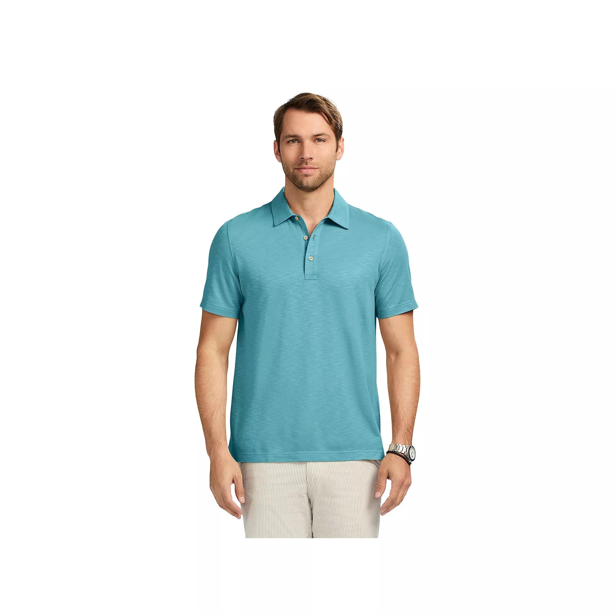 Men's IZOD Saltwater Dockside Short Sleeve Polo Shirt, Size: Large, Adriatic Blue Product Image