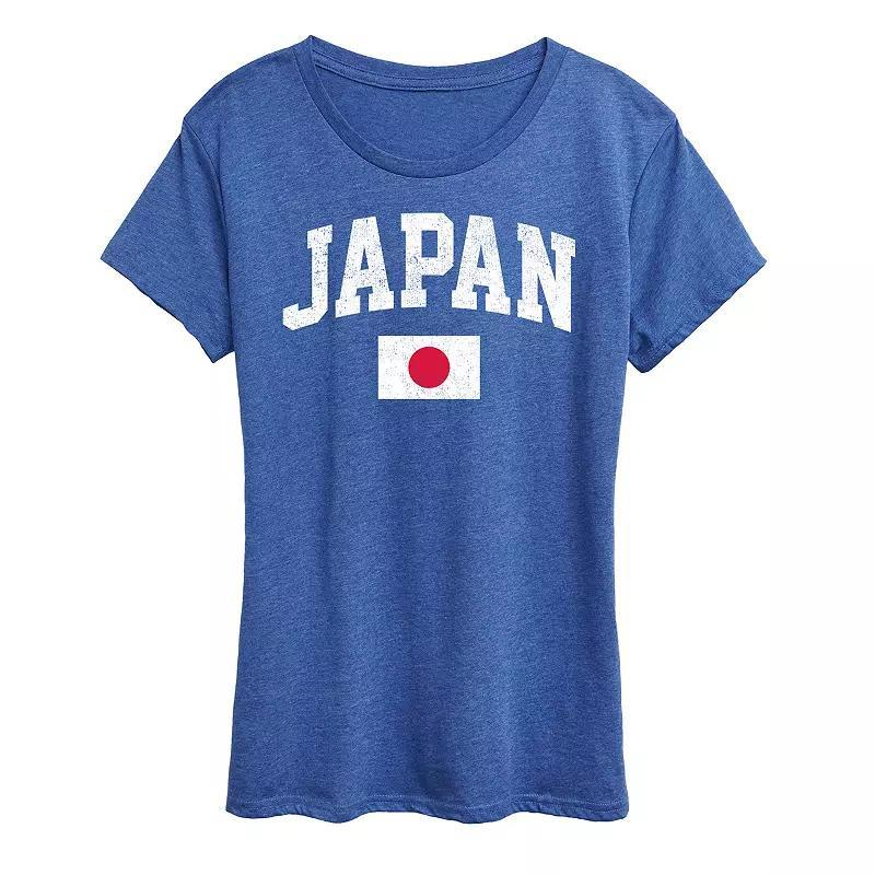 Women's Japan Flag Graphic Tee, Size: Small, Grey Gray Product Image